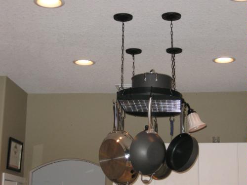 Kinetic Pot and Pan Rack with Ceiling Hooks - Premium Oval Mounted Oragnizer Rack with Multi Purpose Kitchen Organization and Storage for Home, Restaurant, Cookware, Utensils (Hanging Black) customer photo 1