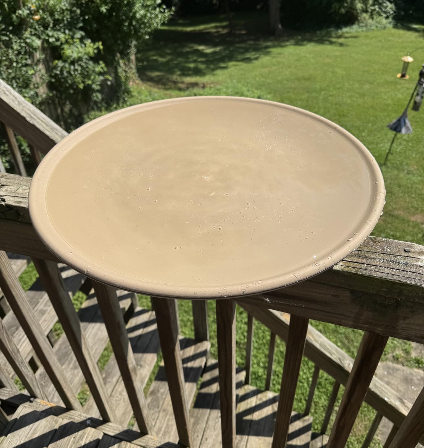 Allied Precision Industries (650) Heated Bird Bath with Mounting Bracket, Light Stone Color, 20