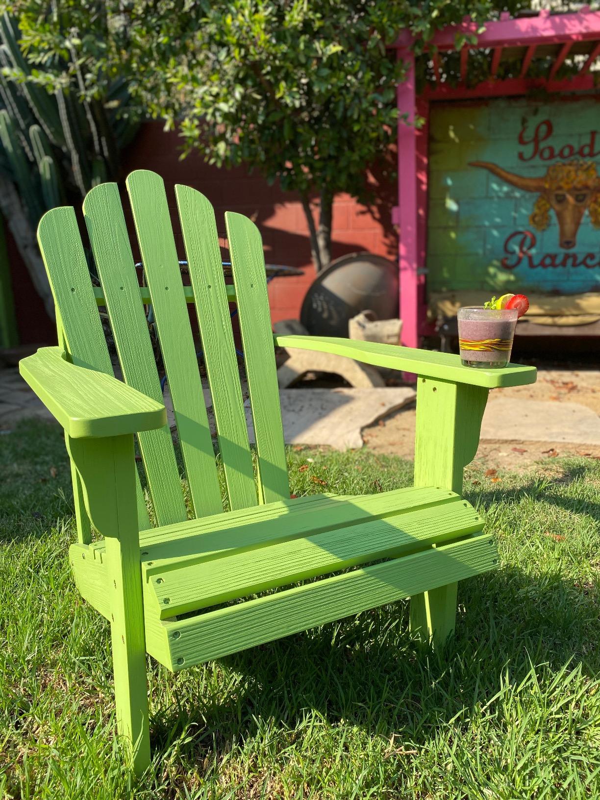 Westport Wooden Adirondack Chair, Outdoor Patio Firepit Chairs, Back & Seat Pre-Assembled, Natural customer photo 1