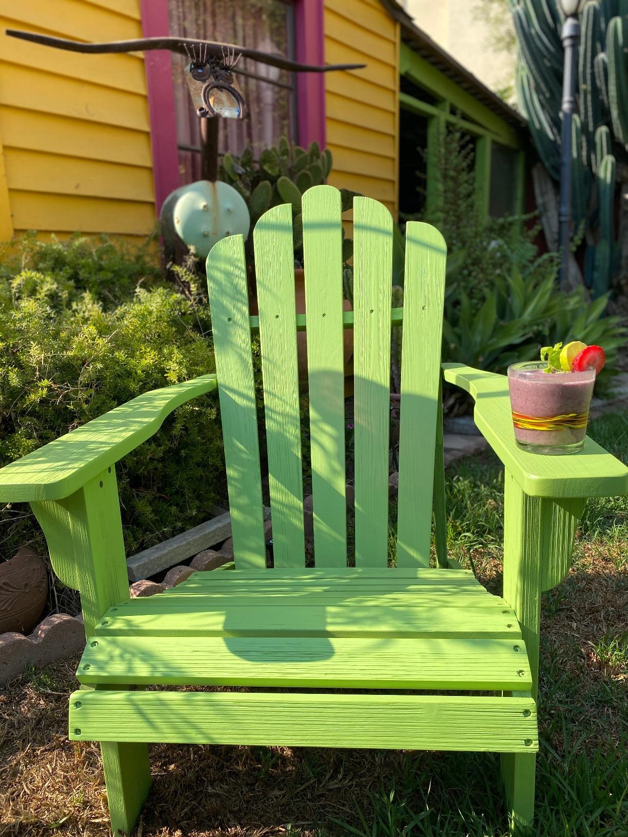 Westport Wooden Adirondack Chair, Outdoor Patio Firepit Chairs, Back & Seat Pre-Assembled, Natural customer photo 2