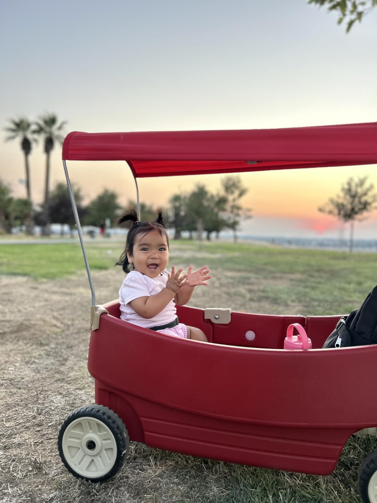 Step2 All Around Canopy Wagon, Kids Ride On Toy, Stroller Substitute, Includes Seat Belts, Made of Durable Plastic, Max Weight 75 lbs., For Toddlers 1.5-5 Years Old customer photo 2