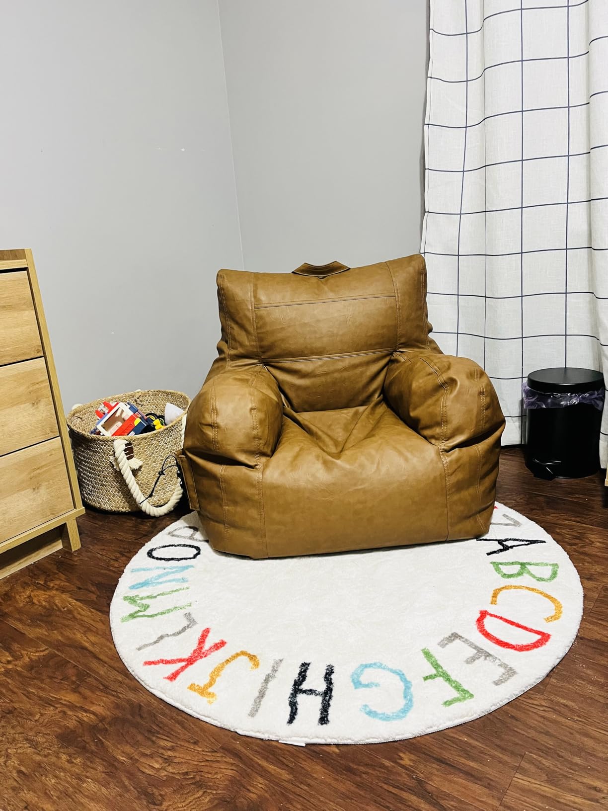 Big Joe Dorm Bean Bag Chair with Drink Holder and Pocket, Black Smartmax, 3 feet | Polystyrene Bean Filled, Refillable, Nylon Polyester, Perfect for Gaming customer photo 1