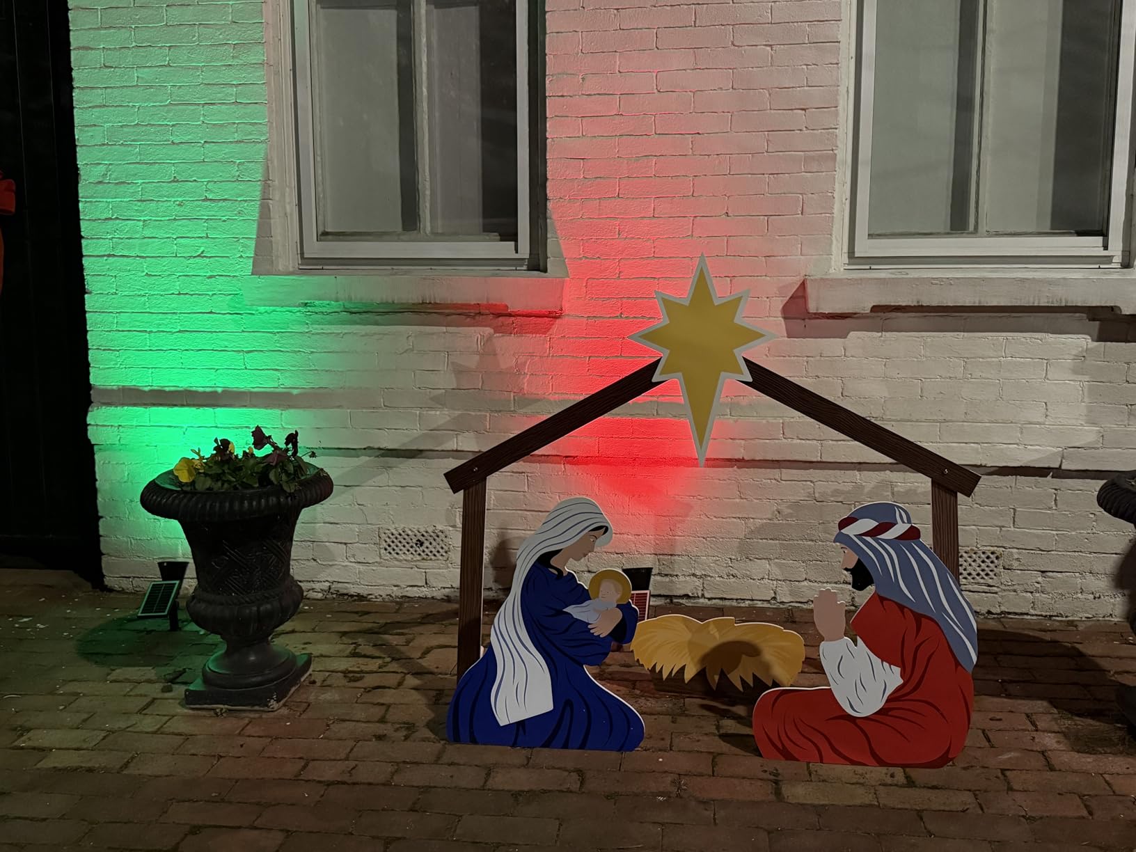 Holy Family Nativity Scene - 3 Weatherproof Nativity Set Figures for Outdoor Christmas Decoration - Easy to Assemble & Store - Large, Colorful customer photo 1