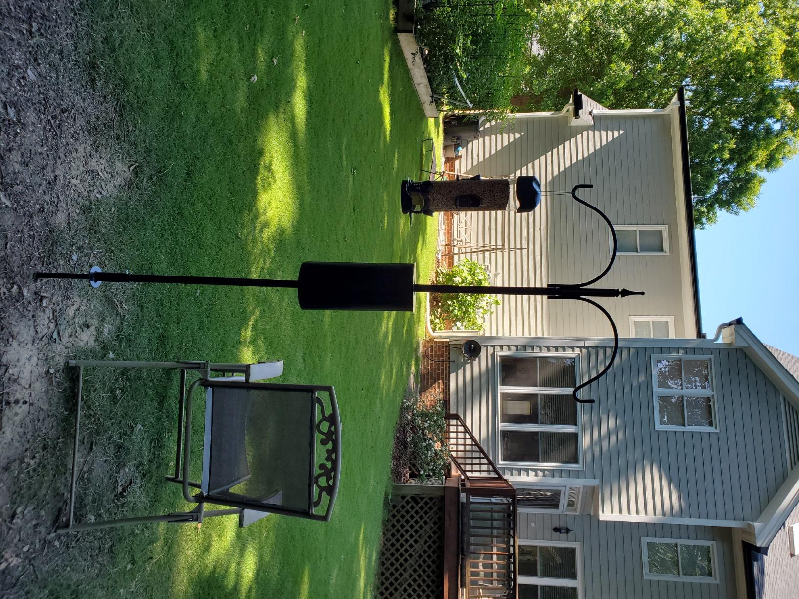 Birds Choice Erva 2 Arm Complete Bird Feeder Pole Set with Squirrel Baffle Steel Bird Feeder Mounting Pole Made in USA | Hangs 2 Feeders at Once, Baffle Blocks Climbing Squirrels, Freestanding Backyard Setup customer photo 1