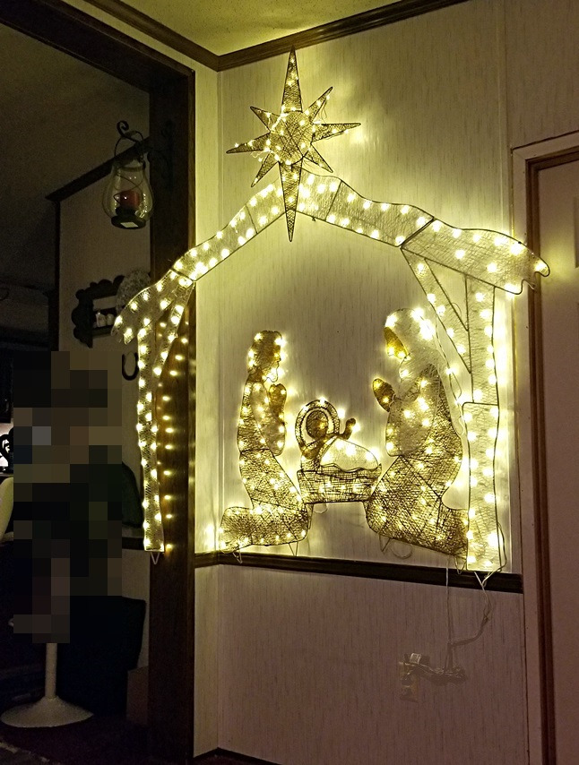 National Tree Company Pre-lit Artificial Christmas Decor - Crystal Holy Family Nativity - 6 ft | 245 Cool White LED Lights, Ground Stakes, Outdoor Christmas Decoration customer photo 1