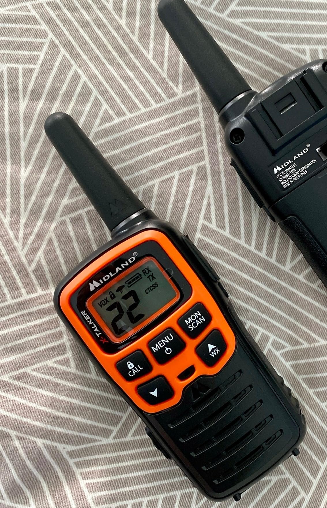 Midland T51VP3 X-TALKER Spotting and Recovery Walkie-Talkie Long Range - FRS Two Way Radio with NOAA Weather Scan + Alert, 38 Privacy Codes - Black/Orange - 2 Pack customer photo 1