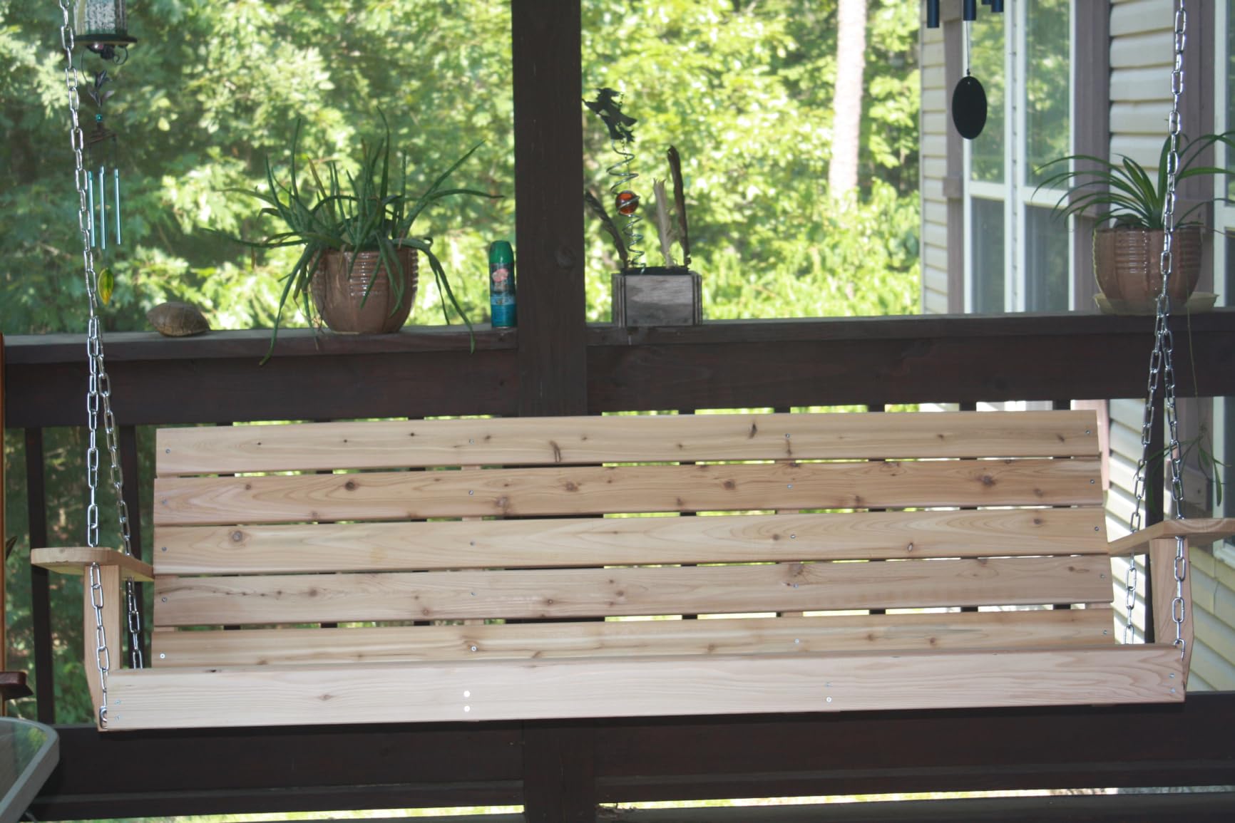 All Things Cedar Wooden Porch Swing, Outdoor Patio Furniture, 6 Foot, Natural customer photo 1