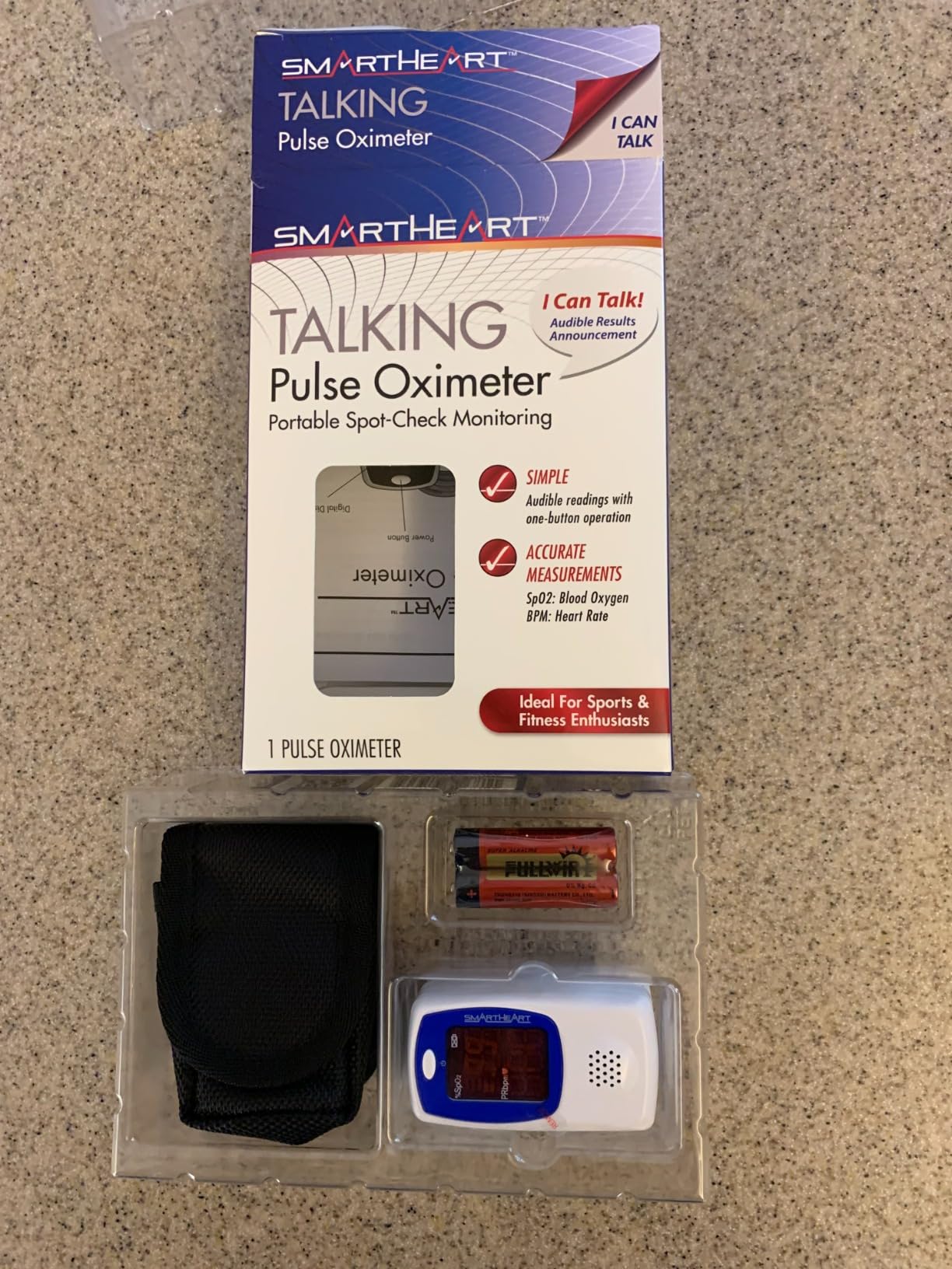 SmartHeart Talking Fingertip Pulse Oximeter | Pulse Rate Monitor, Blood Oxygen Saturation, Audible Readings, OLED Display, Portable for Home Use, Lanyard Included customer photo 1