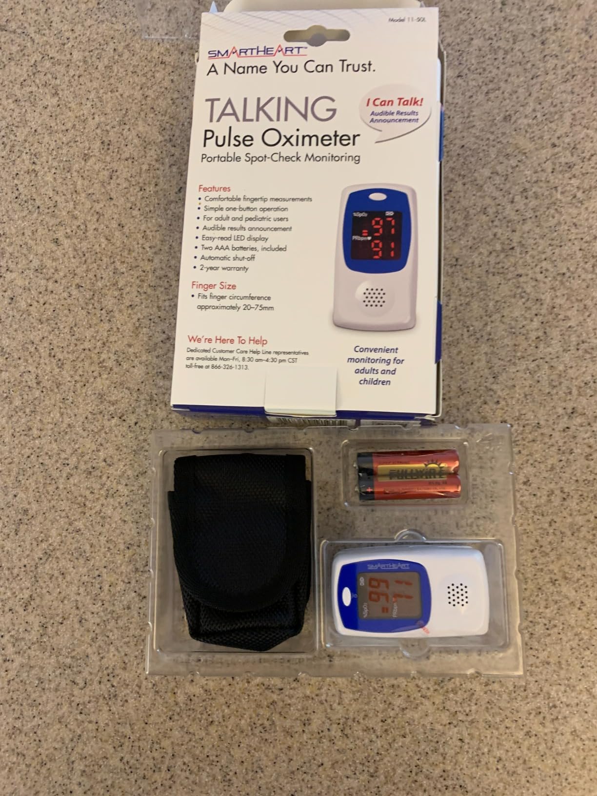 SmartHeart Talking Fingertip Pulse Oximeter | Pulse Rate Monitor, Blood Oxygen Saturation, Audible Readings, OLED Display, Portable for Home Use, Lanyard Included customer photo 2