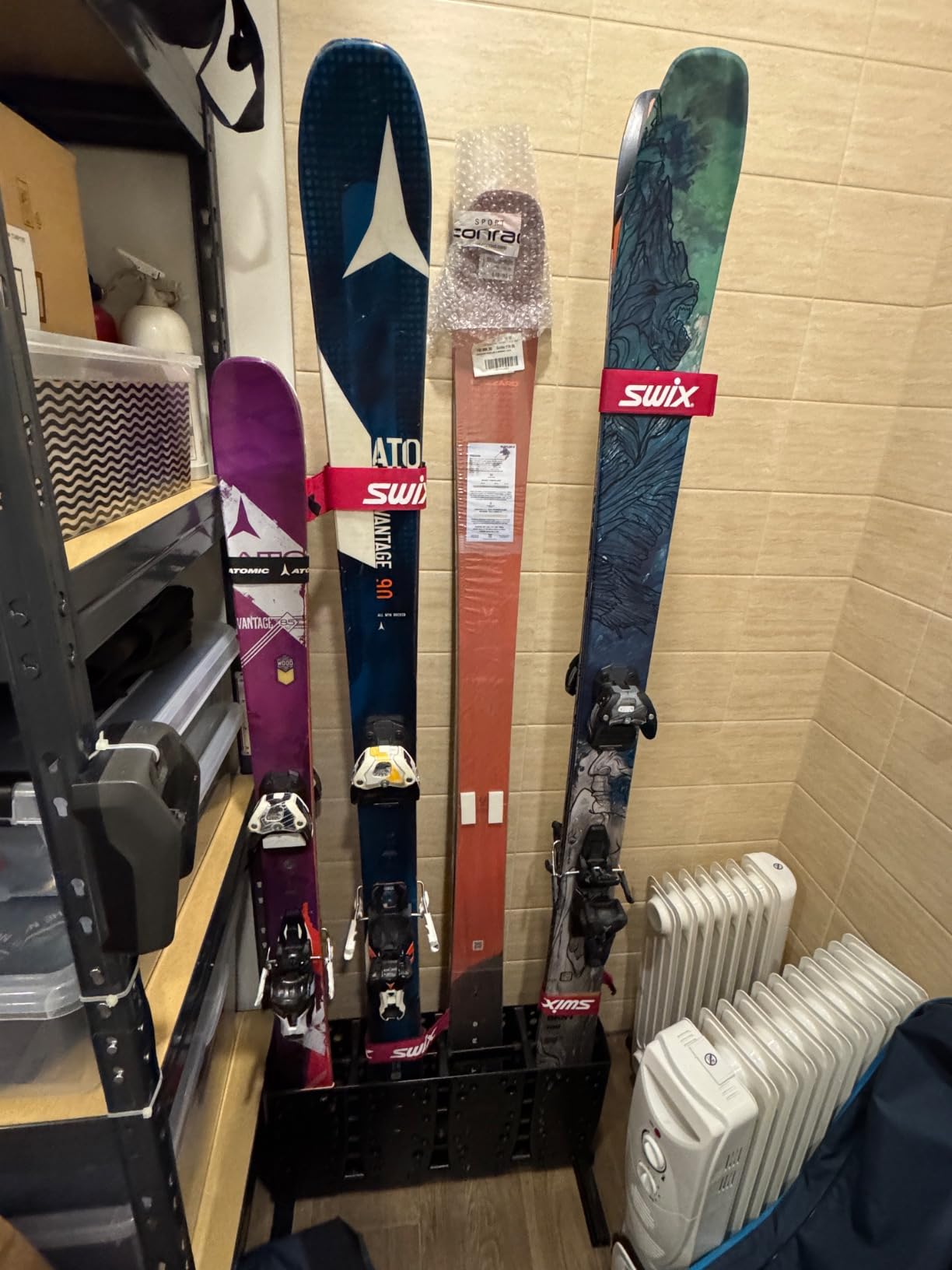 StoreYourBoard Telluride Ski Storage Rack - Freestanding Ski Rack for Garage or Home, Holds 4 Pairs of Skis customer photo 2