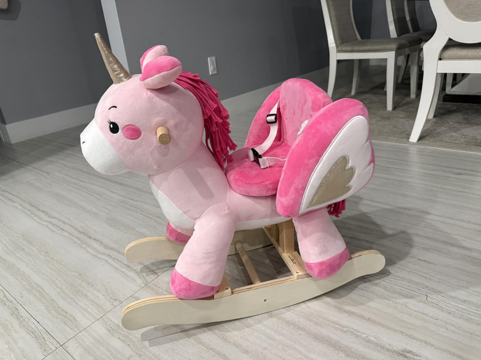 labebe - Baby Rocking Horse, Ride Unicorn, Kid Ride On Toy for 6 Month-3 Year Old, Infant (Boy Girl) Plush Animal Rocker customer photo 1