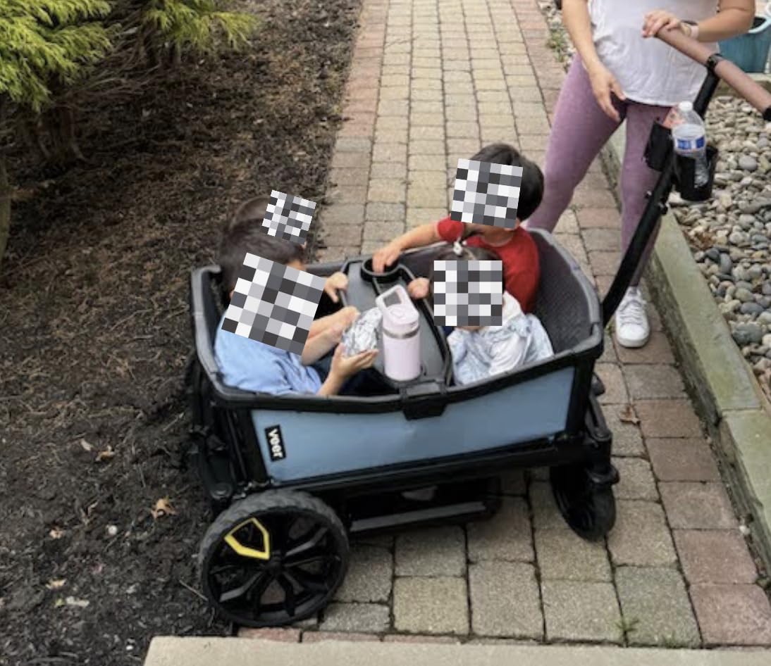 Veer All-Terrain Cruiser | Premium Off-Road Wagon Stroller for Babies, Toddlers, and Kids | Push/Pull/Push-Along Steering for Uneven Terrain | JPMA Certified | Lightweight and Collapsible | 2 Seats customer photo 1