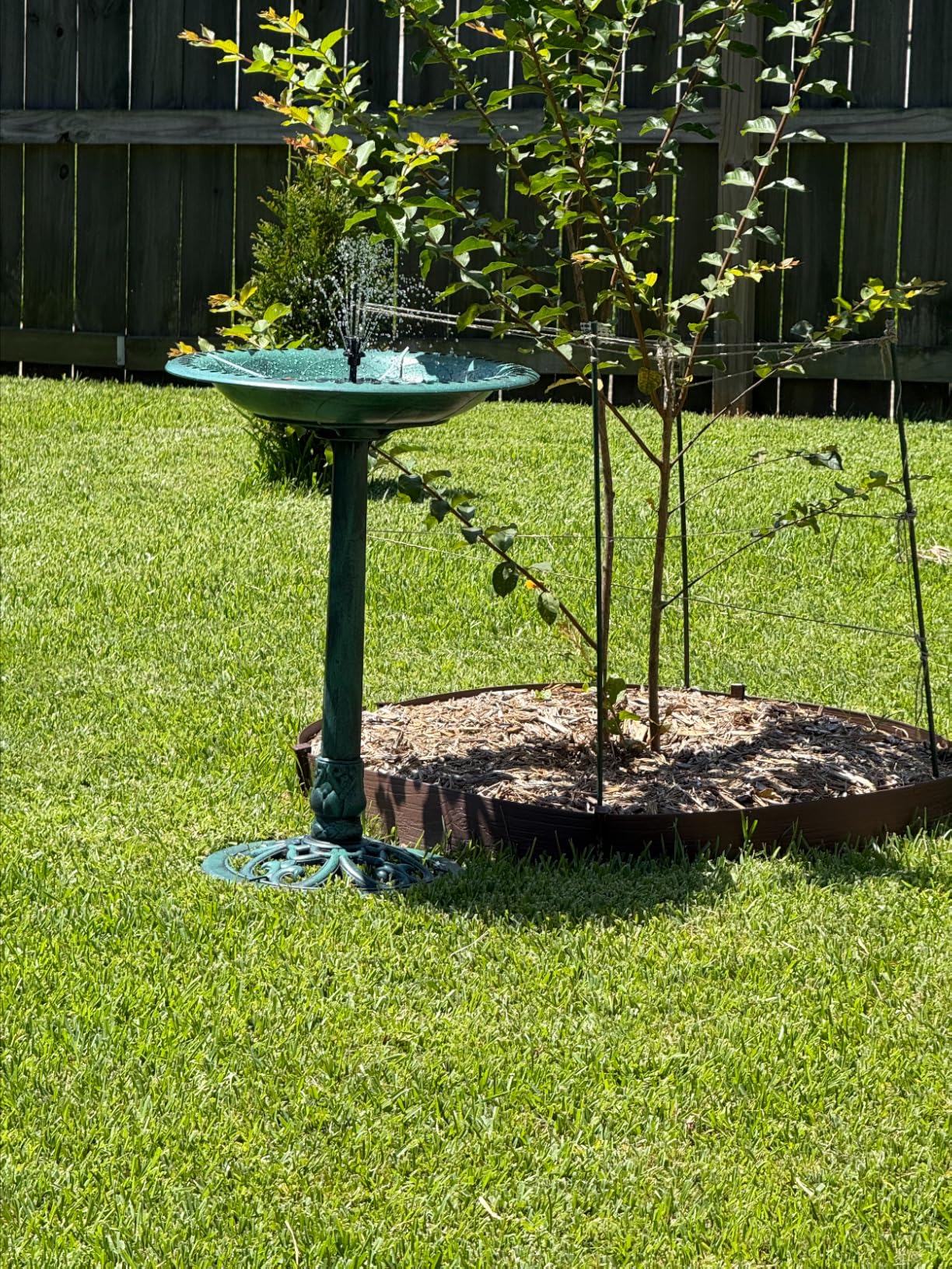 Best Choice Products 28in Pedestal Bird Bath, Vintage Outdoor Resin Accent Decoration w/Fleur-de-Lis Accents - Copper customer photo 1