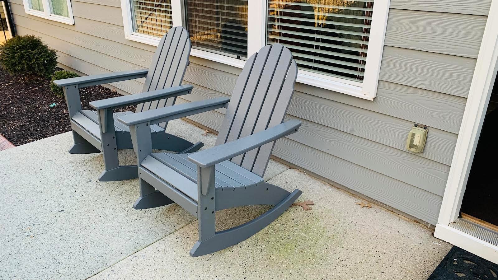POLYWOOD Vineyard Rocking Chair Slate Grey - Heavy Duty HDPE Outdoor Patio Rocker customer photo 1