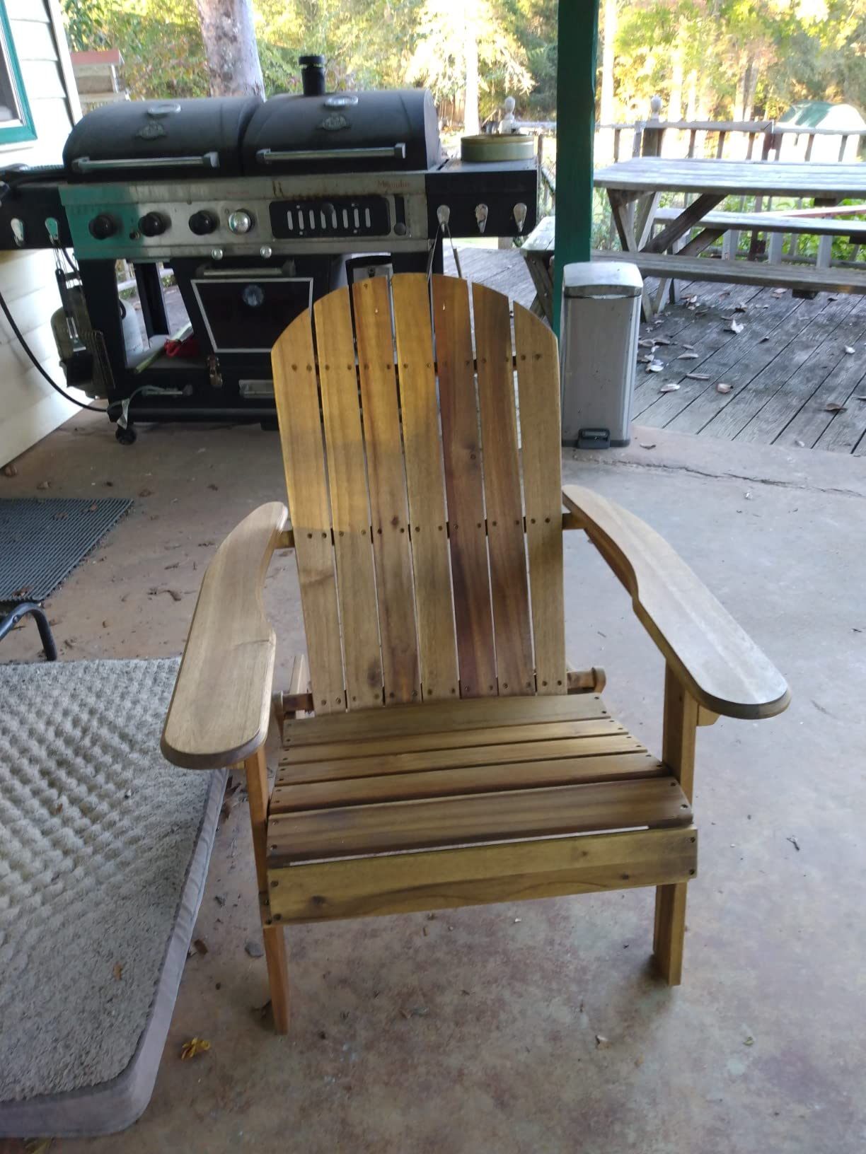 Christopher Knight Home Hanlee Folding Wood Adirondack Chair, Natural Stained Twin customer photo 2