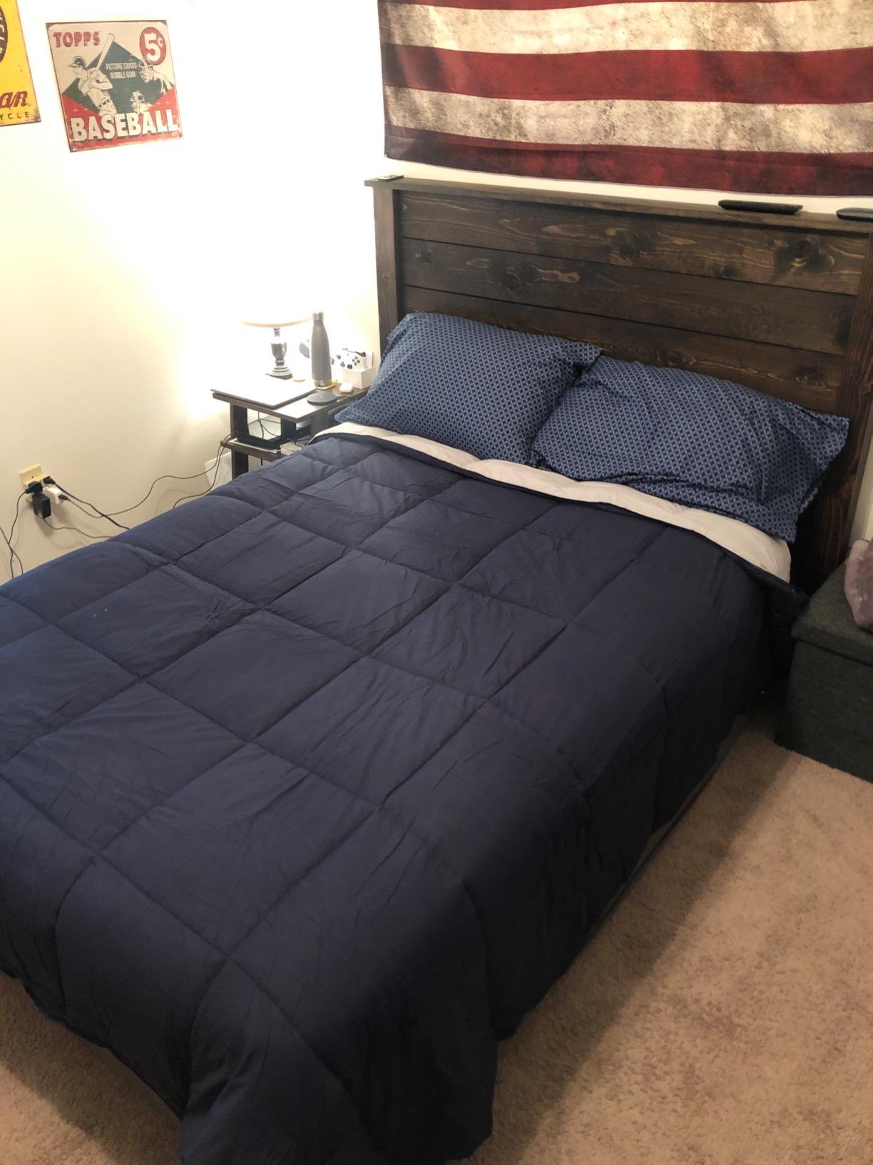 Modern Threads Down Alternative Reversible Comforter Purple/Silver Queen customer photo 2