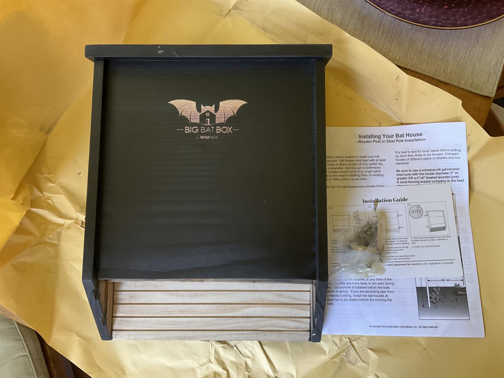 BIGBATBOX - Bat House for Outdoors - Clean Your Backyard from Mosquitoes - Wooden Bat House Kit - with Our Proven Bat Box Design, You are Almost Guaranteed to Attract Bats! WildYard customer photo 1