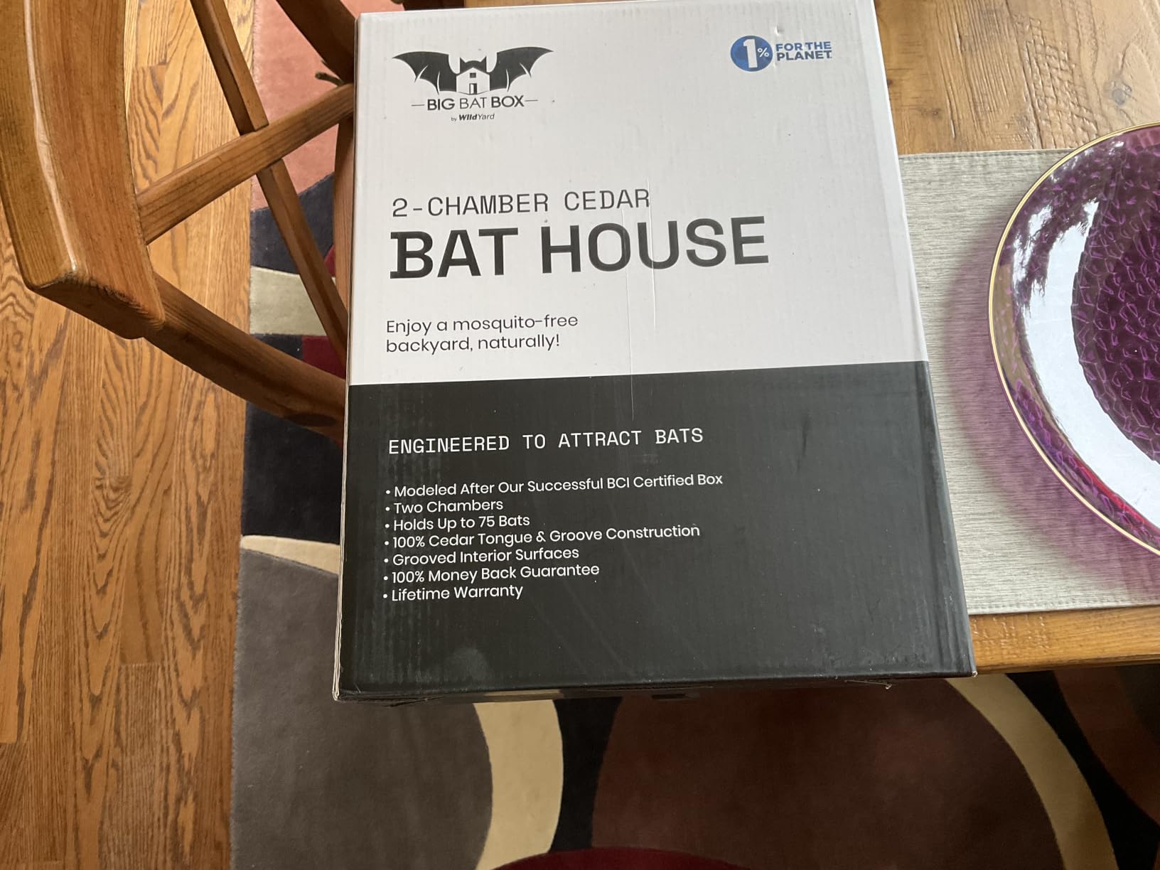 BIGBATBOX - Bat House for Outdoors - Clean Your Backyard from Mosquitoes - Wooden Bat House Kit - with Our Proven Bat Box Design, You are Almost Guaranteed to Attract Bats! WildYard customer photo 2