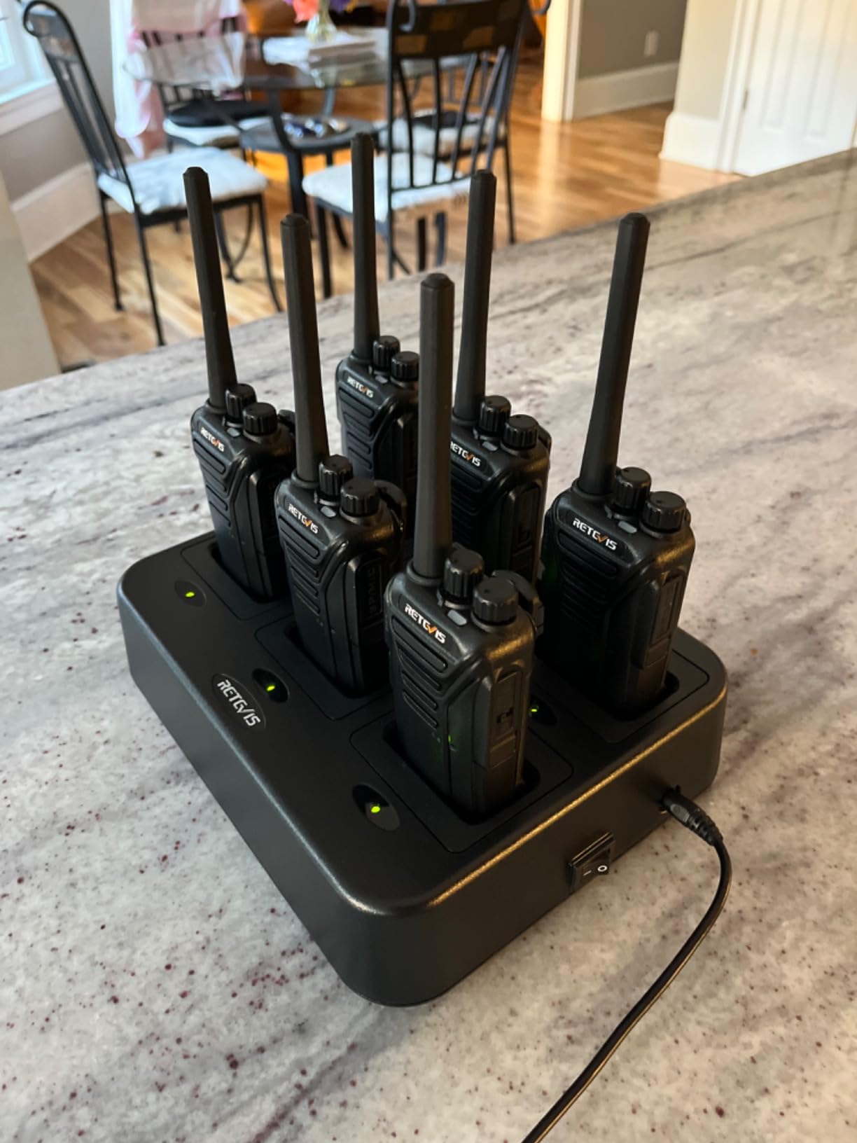 Retevis RT27 Walkie Talkies for Adults, Heavy Duty Two Way Radios 6 Pack, Durable Enough to Use, for School Construction Site Manufacturing, 2 Way Radio Long Range Six-Way Charger, FRS, VOX Hands-free customer photo 1