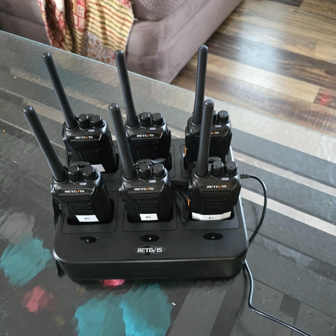Retevis RT27 Walkie Talkies for Adults, Heavy Duty Two Way Radios 6 Pack, Durable Enough to Use, for School Construction Site Manufacturing, 2 Way Radio Long Range Six-Way Charger, FRS, VOX Hands-free customer photo 2
