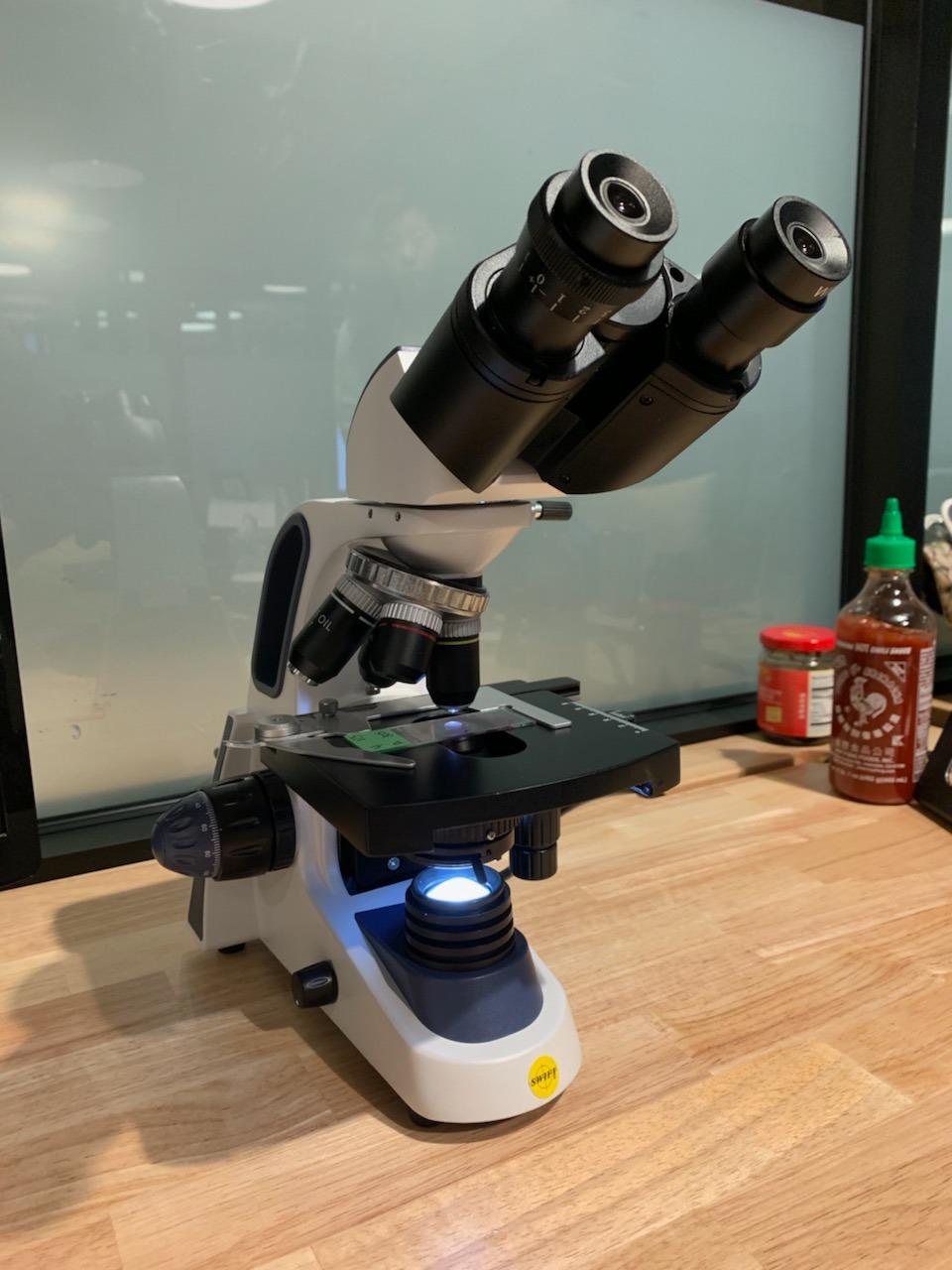 SWIFT SW380B 40X-2500X Magnification, Siedentopf Head, Research-Grade Binocular Compound Lab Microscope with Wide-Field 10X and 25X Eyepieces, Mechanical Stage, Ultra-Precise Focusing customer photo 2