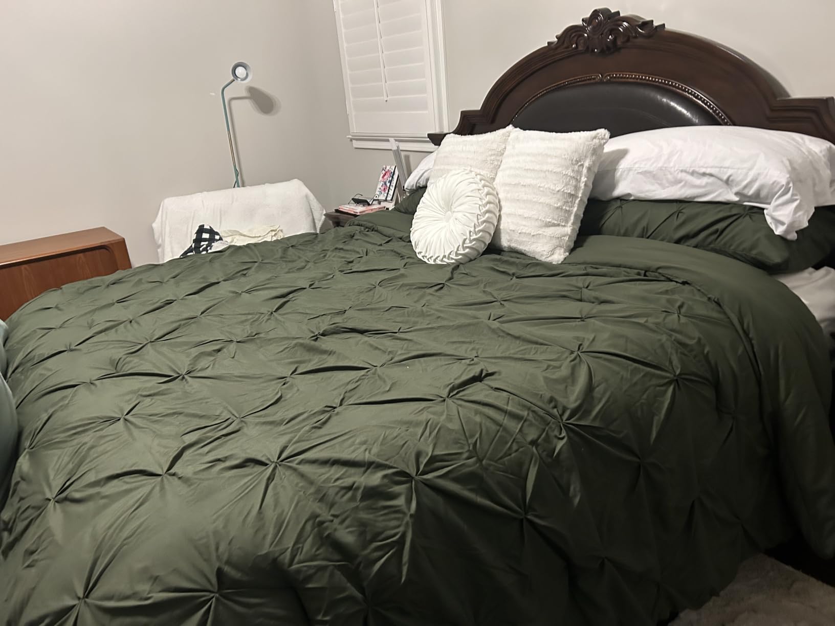 Bedsure Queen Comforter Set Grey - Bed in a Bag Queen Size Bedding 7 Pieces, GentleSoft Pintuck Bed Set Gift for Family, All Season Down Alternative Comforter with Sheets, Pillowcases & Shams customer photo 1