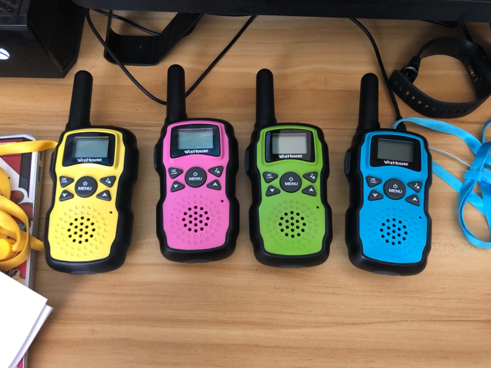 Wishouse Walkie Talkies for Kids 4 Pack,Family Walky Talky Adults Children Radio Long Range,Outdoor Camping Fun Toys Birthday Present Xmas Gifts for 4 5 6 7 8 Year Old Girls Boys No Battery No Charger customer photo 2