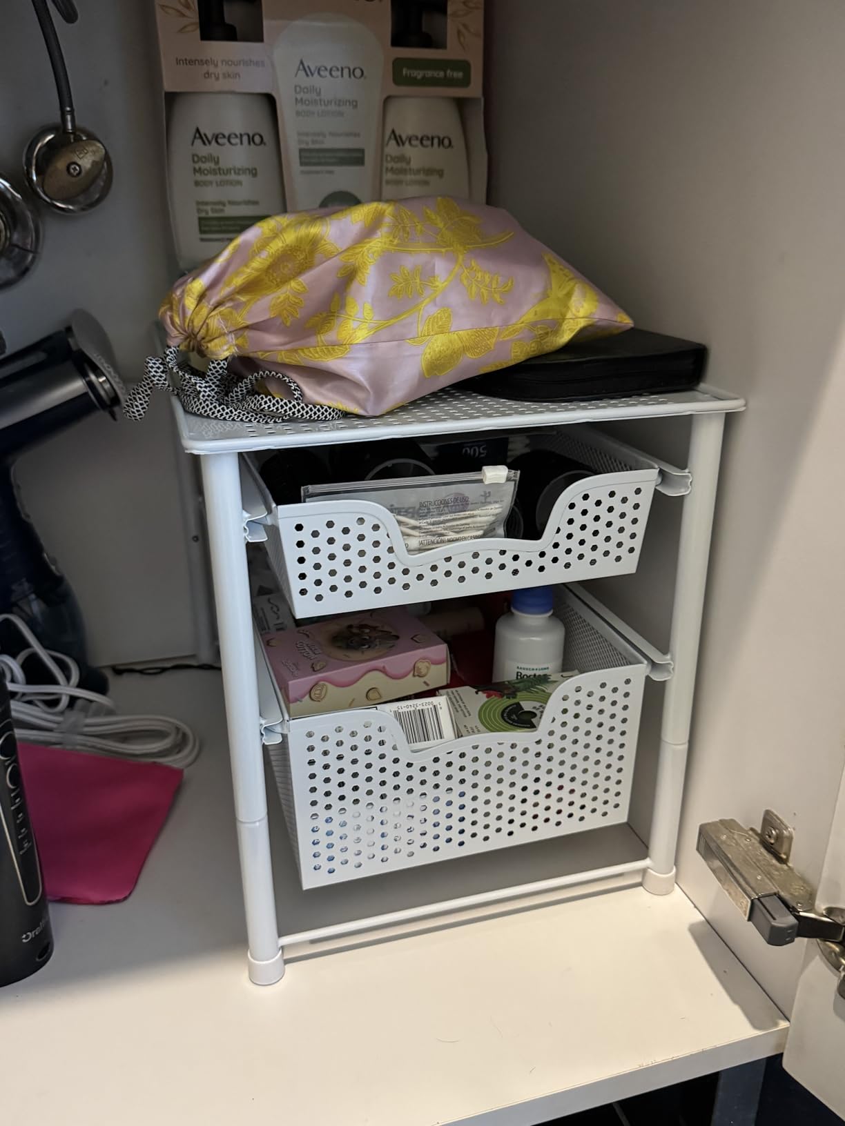Simple Houseware 3 Tier White Alloy Steel Sliding Basket Organizer Drawer Cabinet customer photo 2