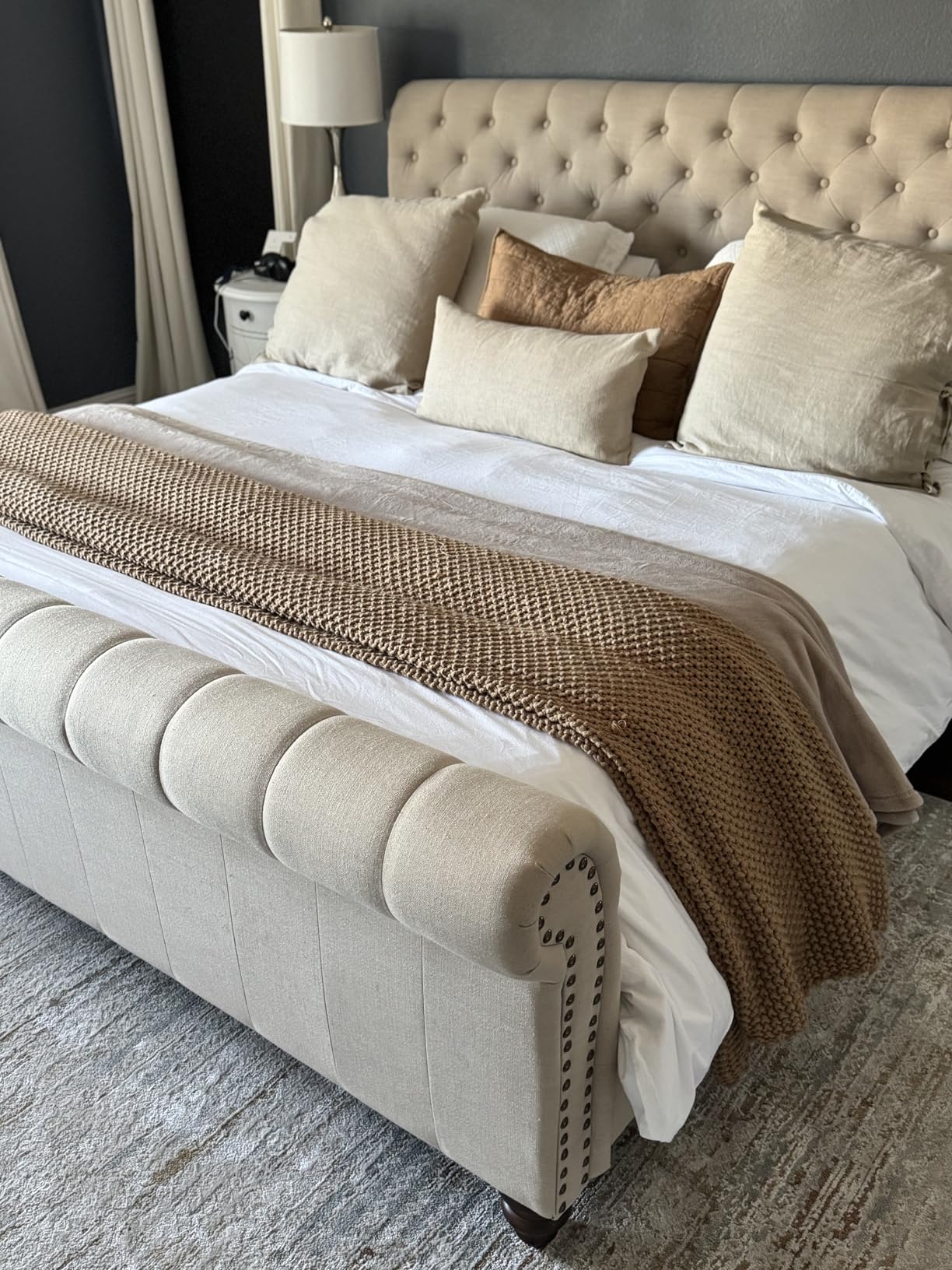 APSMILE Luxury Heavyweight Down Feather Fibers Comforter Full/Queen Size, Thick Duvet for Winter Climates/Cold Sleepers -Ultra Soft 100% Organic Cotton Cover, Fluffy Duvet Insert (Ivory White, 90x90) customer photo 1