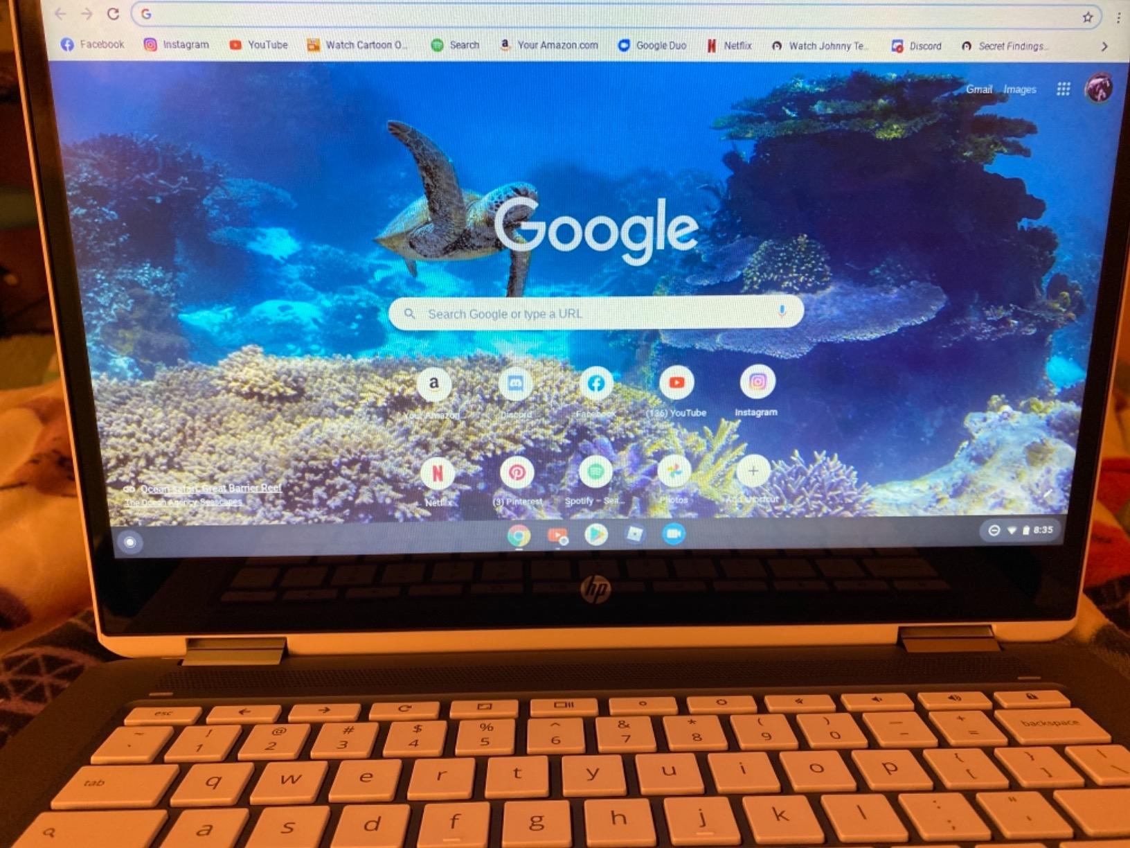 HP Chromebook x360 14-inch HD Touchscreen Laptop, Intel Celeron N4000, 4 GB RAM, 32 GB eMMC, Chrome (14b-ca0010nr, Ceramic White/Mineral Silver) customer photo 1