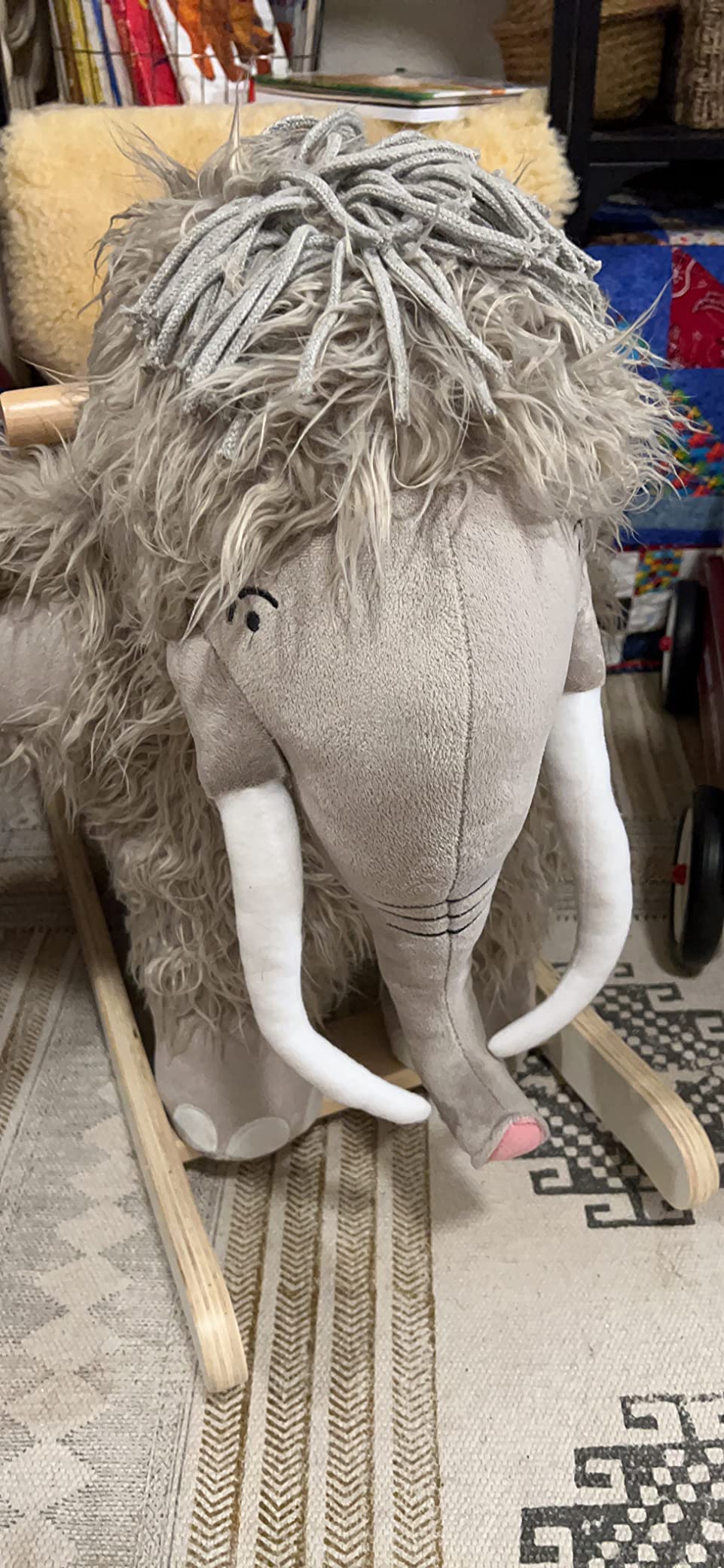 labebe - Plush Rocking Horse, Mammoth Rocker, Stuffed Rocker Toy for Child 1-3 Year Old, Kid Ride On Toy Wooden, Rocking Animal for Infant/Toddler Girl&Boy, Nursery Birthday Gift customer photo 2