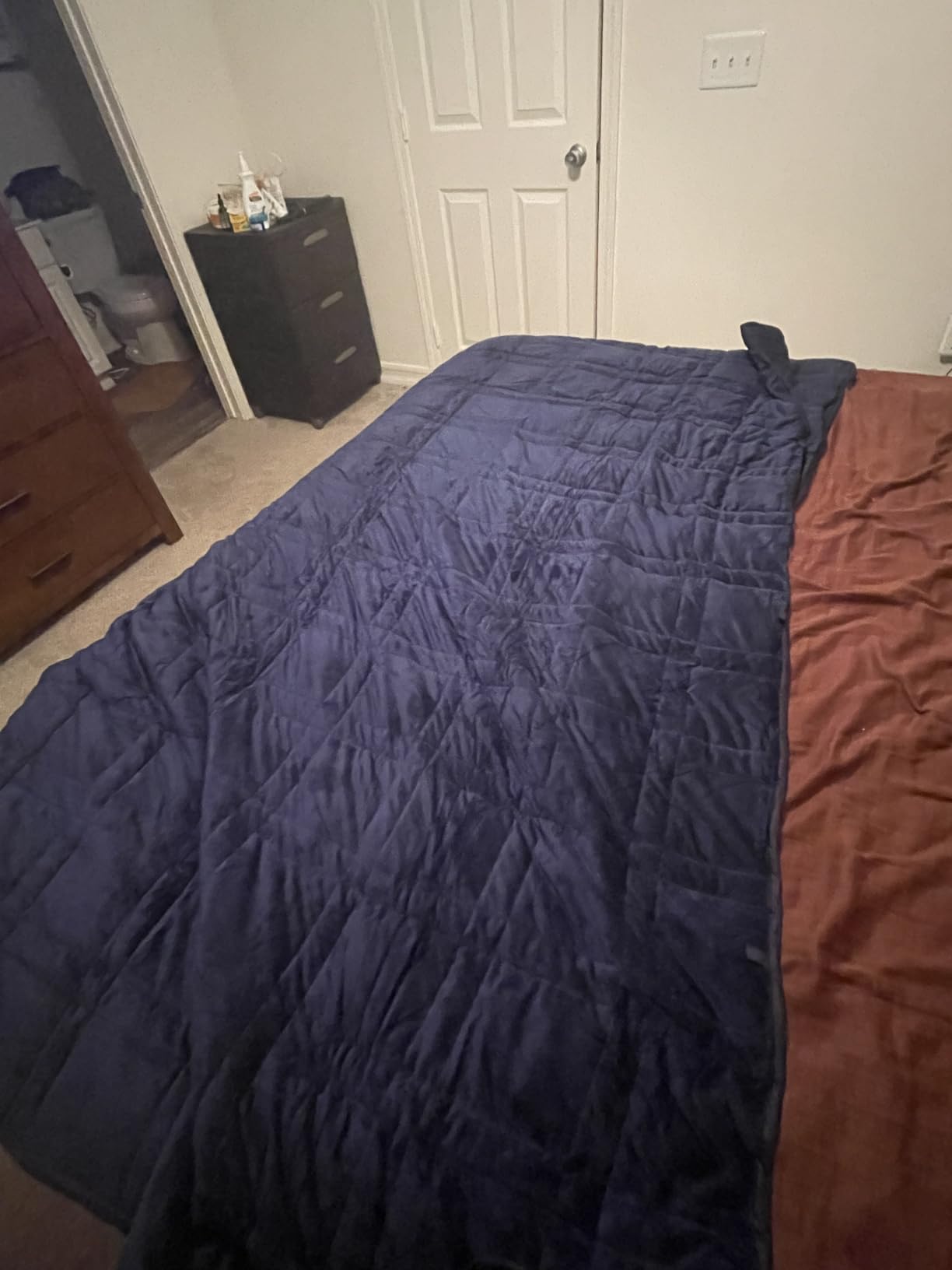 Reversible Weighted Blanket King Size 25lbs(88''x104'', All Season Use), Warm Short Plush and Cool Tencel Fabric Double-Sided Weighted Blanket California King Size for Couples customer photo 2