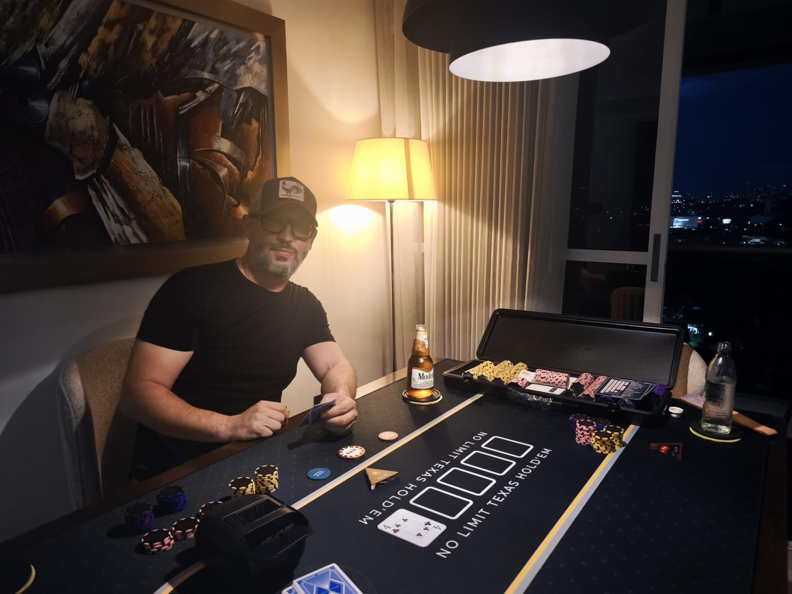 SLOWPLAY Nash Clay Poker Set, 14g&40mm Poker Chips for Texas Hold'em, Black Gold Edition, 500 pcs Numbered Full Set, premium case with PC Shell, clay composite poker chips, Art Deco style customer photo 1