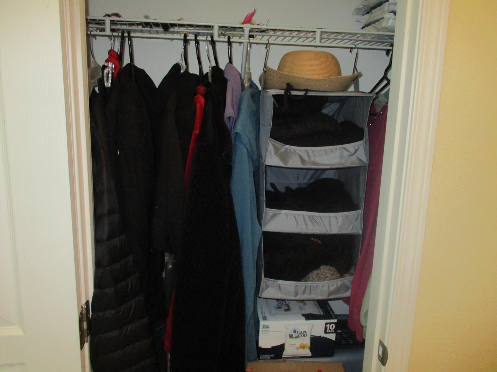 GRANNY SAYS 3-Shelf Hanging Closet Organizer, Foldable Storage, Gray | 33 lb Capacity, No-Sag Support, Keeps Clothes Neat, Folds Flat, Fits RV, Dorm & Small Closets customer photo 1