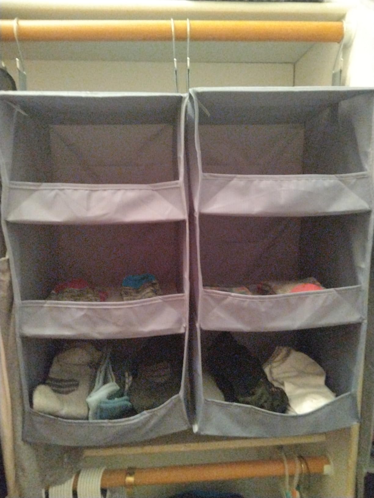 GRANNY SAYS 3-Shelf Hanging Closet Organizer, Foldable Storage, Gray | 33 lb Capacity, No-Sag Support, Keeps Clothes Neat, Folds Flat, Fits RV, Dorm & Small Closets customer photo 2