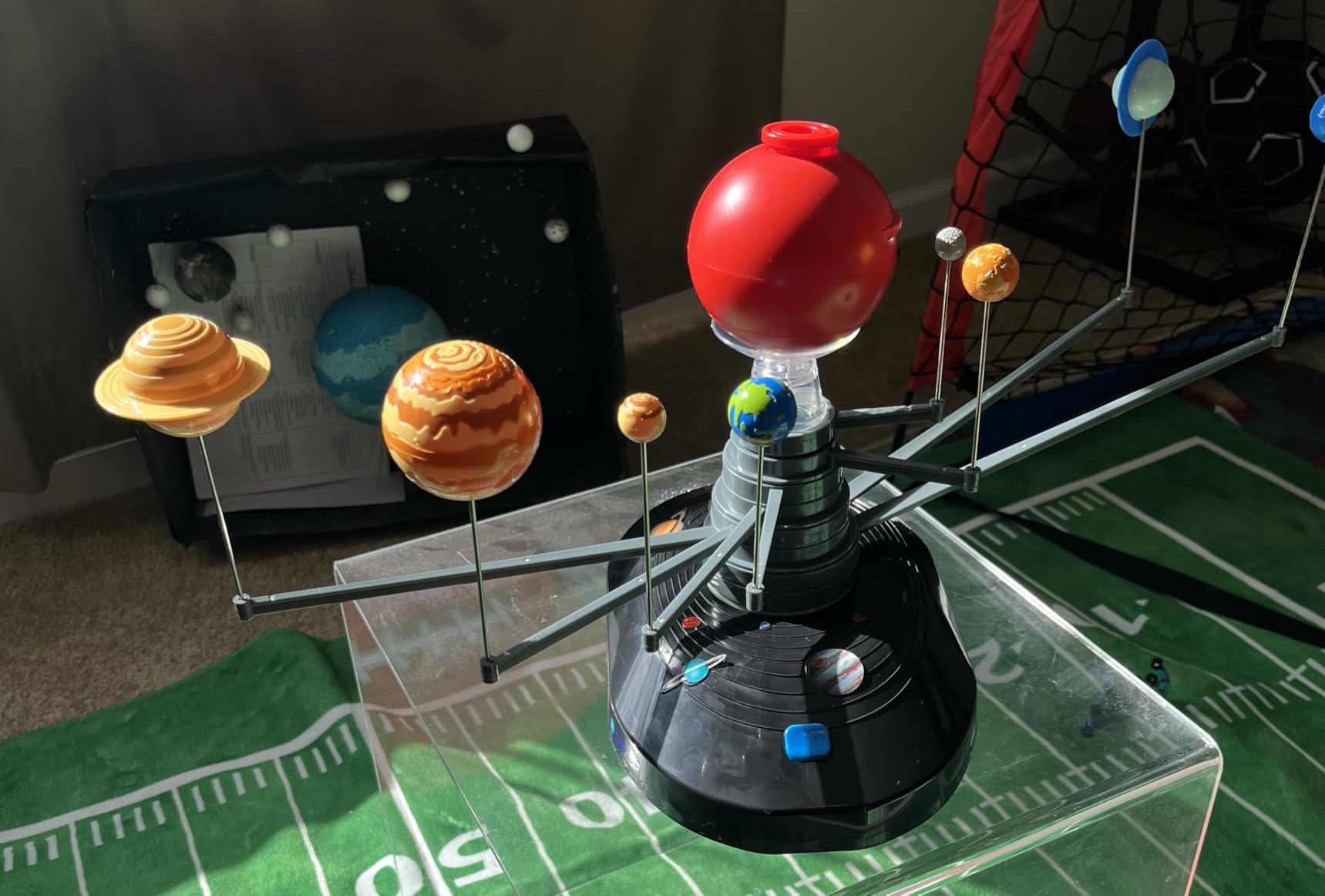 Playz Premium Solar System Model Kit for Kids - 4 Speed Motor, HD Planetarium Projector, 8 Painted Planets & 8 White Foam Balls with Paint and Brush for a Hands-On STEM DIY Project for Space Toys customer photo 2