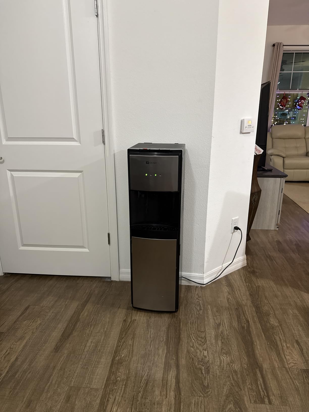 COSVALVE Bottom Loading Water Dispenser for 5 Gallon Bottles, 3 Temperature Settings Hot Cold & Room Water w/Child Safety Lock, Empty Bottle Indicator, Freestanding for Home Office Kitchen customer photo 1