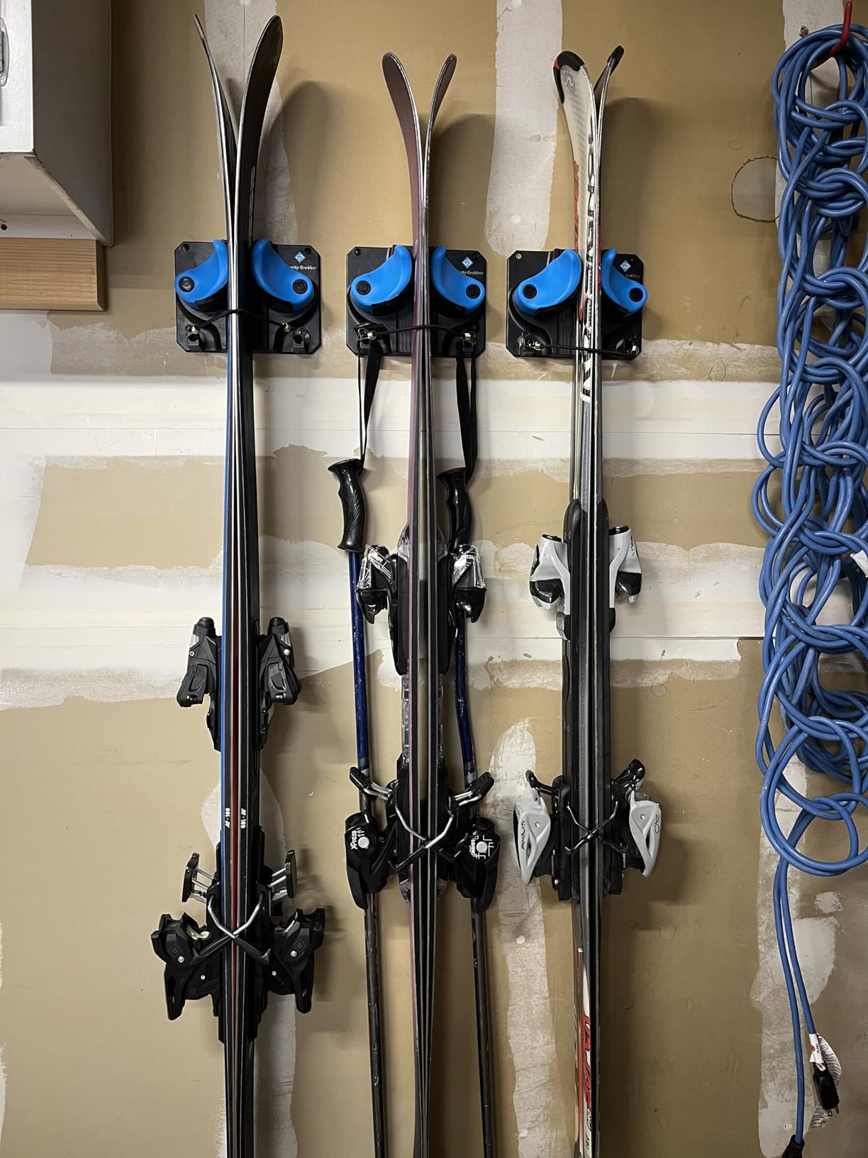 Gravity Grabber - Ultimate Ski & Snowboard Wall Rack | Secure, Non-Slip Storage | Fits Any Ski/Board | Garage Organization | Ski Storage Rack | Snowboard Storage Rack | Winter Gear Organizer | 3 Pck customer photo 1