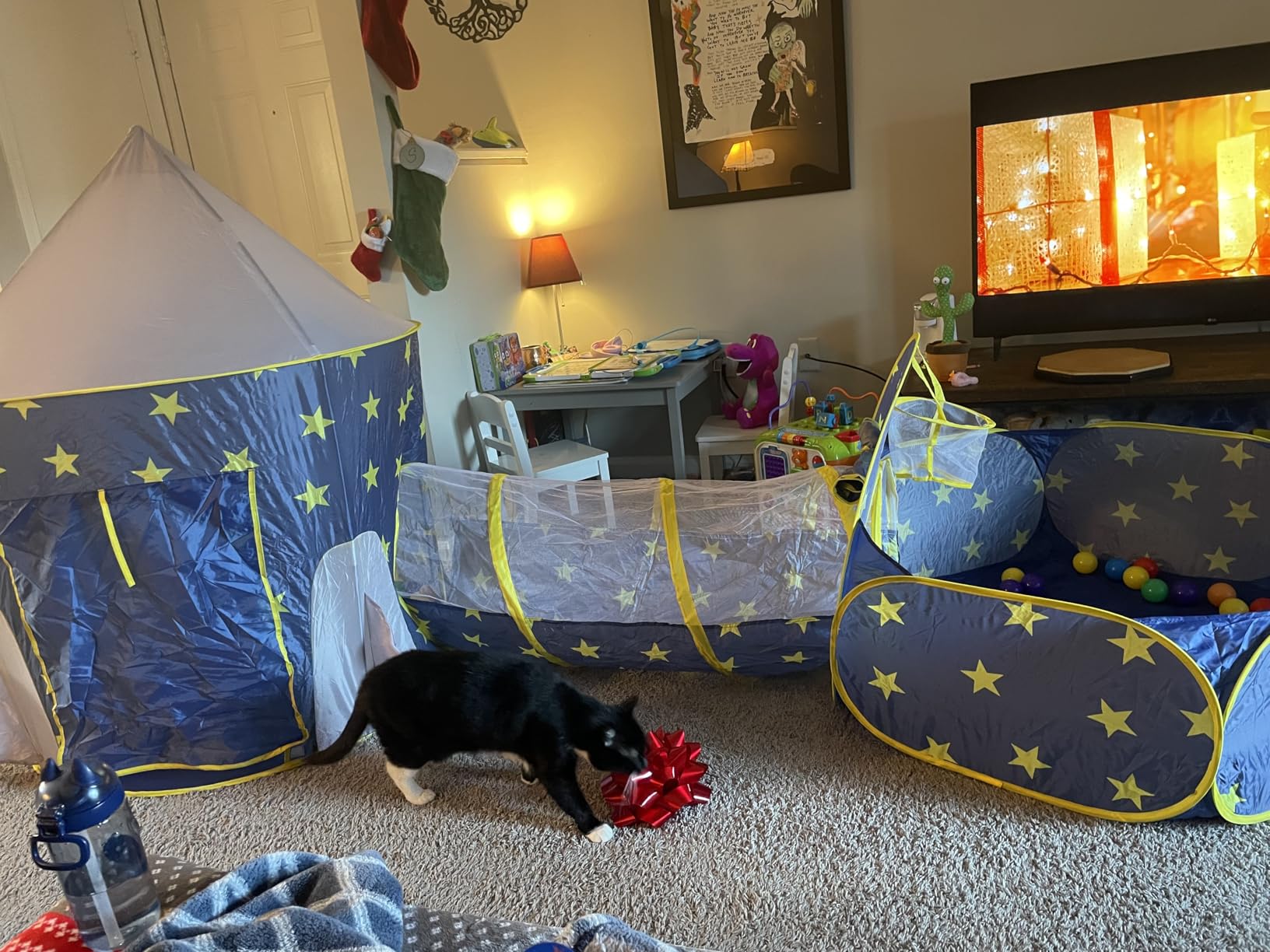 PigPigPen 3pc Kids Play Tent for Boys with Ball Pit, Crawl Tunnel, Princess Tents for Toddlers, Baby Space World Playhouse Toys, Boys Indoor& Outdoor Play House, Perfect Kid's Gifts customer photo 1