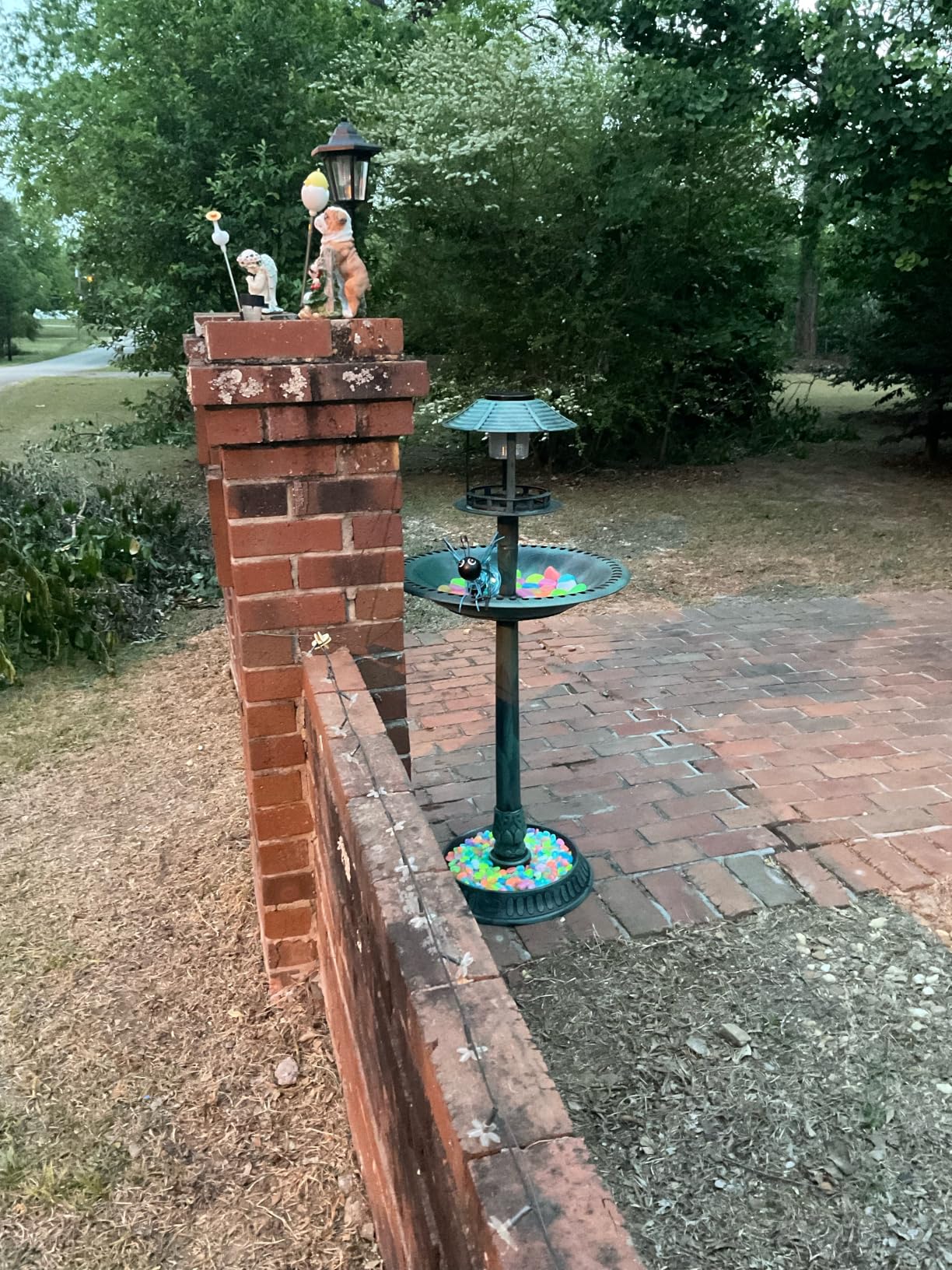 Best Choice Products Solar Outdoor Bird Bath Vintage Resin Pedestal Fountain Decoration for Yard, Garden w/Planter Base, Feeder, Decorative Bird Cage, Fillable Stand - Green customer photo 1