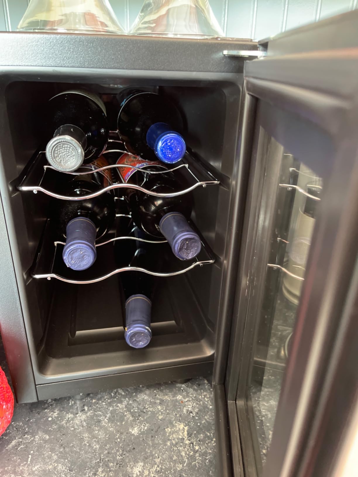 Wine Enthusiast 6-Bottle Countertop Wine Cooler - Compact Mini Wine Cooler for Kitchen or Bedroom with 3 Shelves, Energy-Efficient Cooling, Adjustable Digital Temperature Control customer photo 2