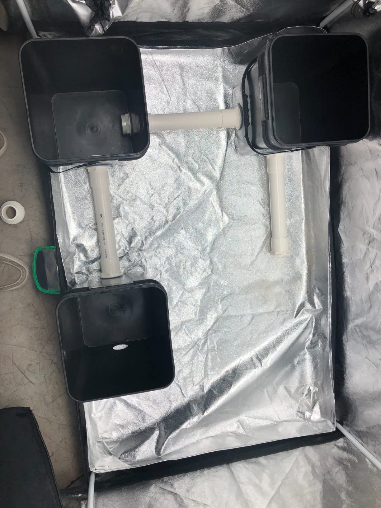Recirculating Deep Water Culture RDWC Hydroponic Grow Kit System, 5 Gallon, 4 Site with Connected Reservoir customer photo 1