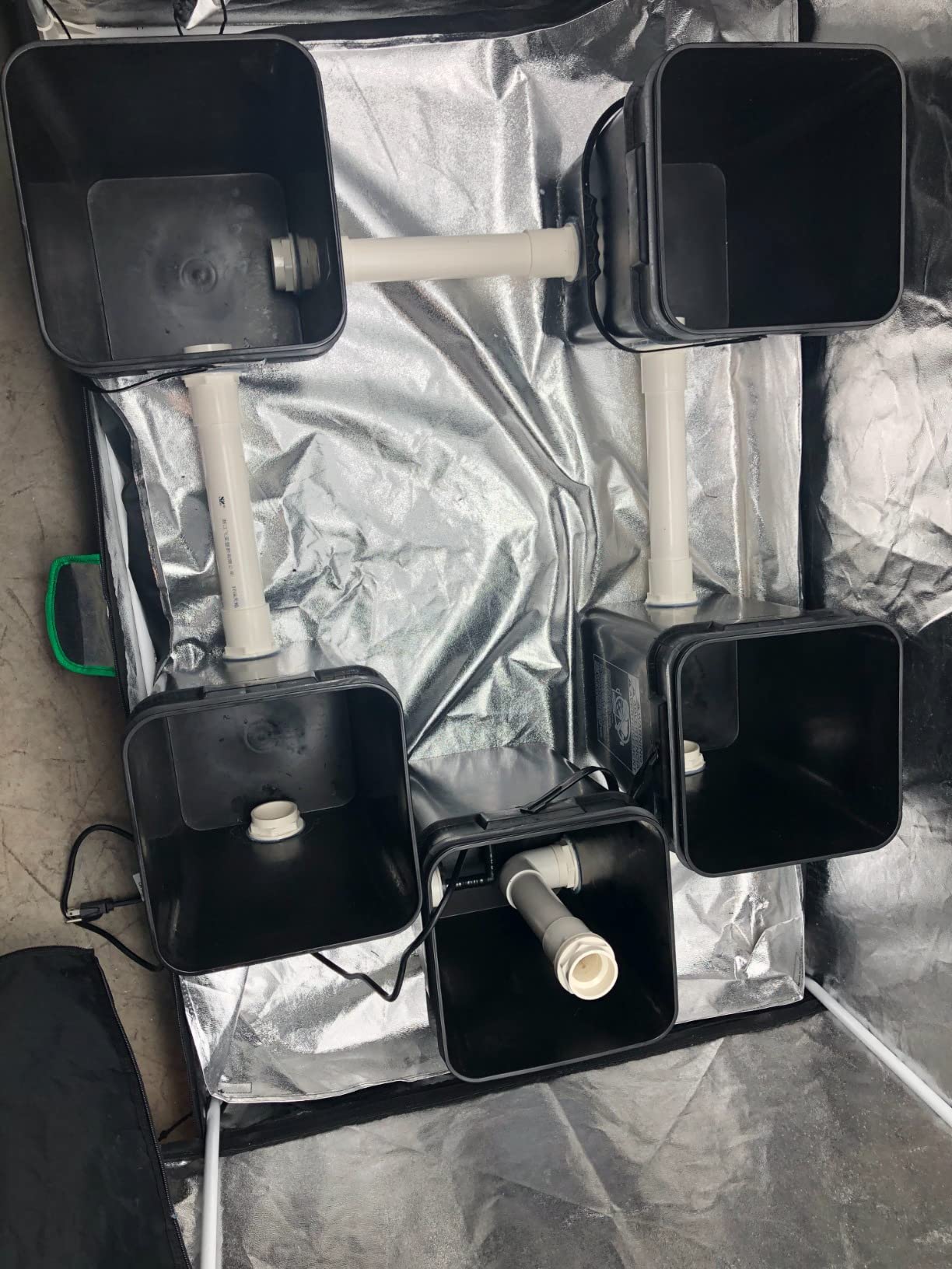 Recirculating Deep Water Culture RDWC Hydroponic Grow Kit System, 5 Gallon, 4 Site with Connected Reservoir customer photo 2