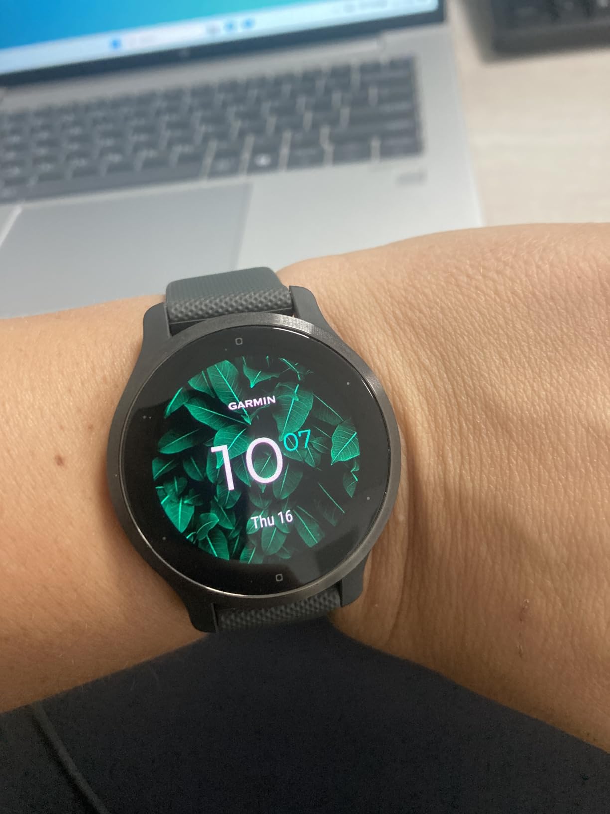 Garmin Venu 2S, Smaller-Sized GPS Smartwatch with Advanced Health Monitoring and Fitness Features, Slate Bezel with Graphite Case (Renewed) customer photo 1