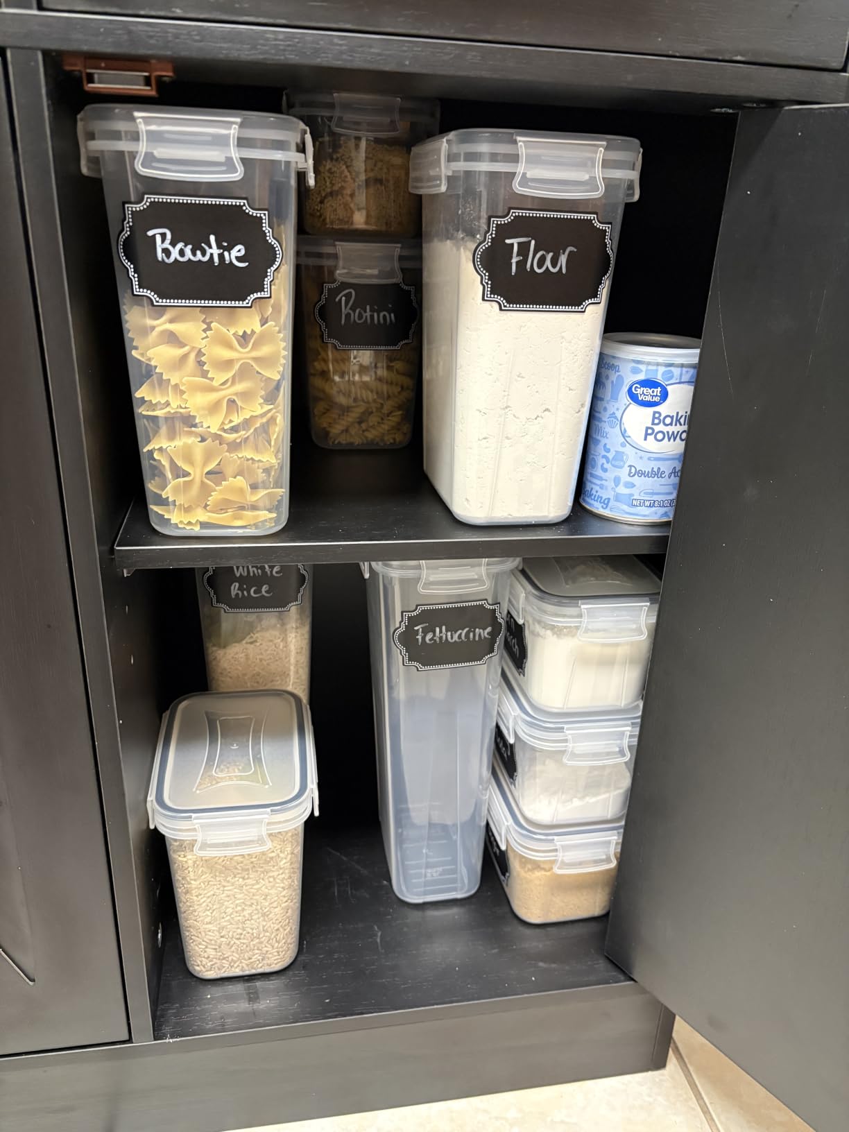 PRAKI Airtight Food Storage Containers Set with Lids - 24 PCS, BPA Free Kitchen and Pantry Organization, Plastic Leak-proof Canisters for Cereal Flour & Sugar - Labels & Marker customer photo 1