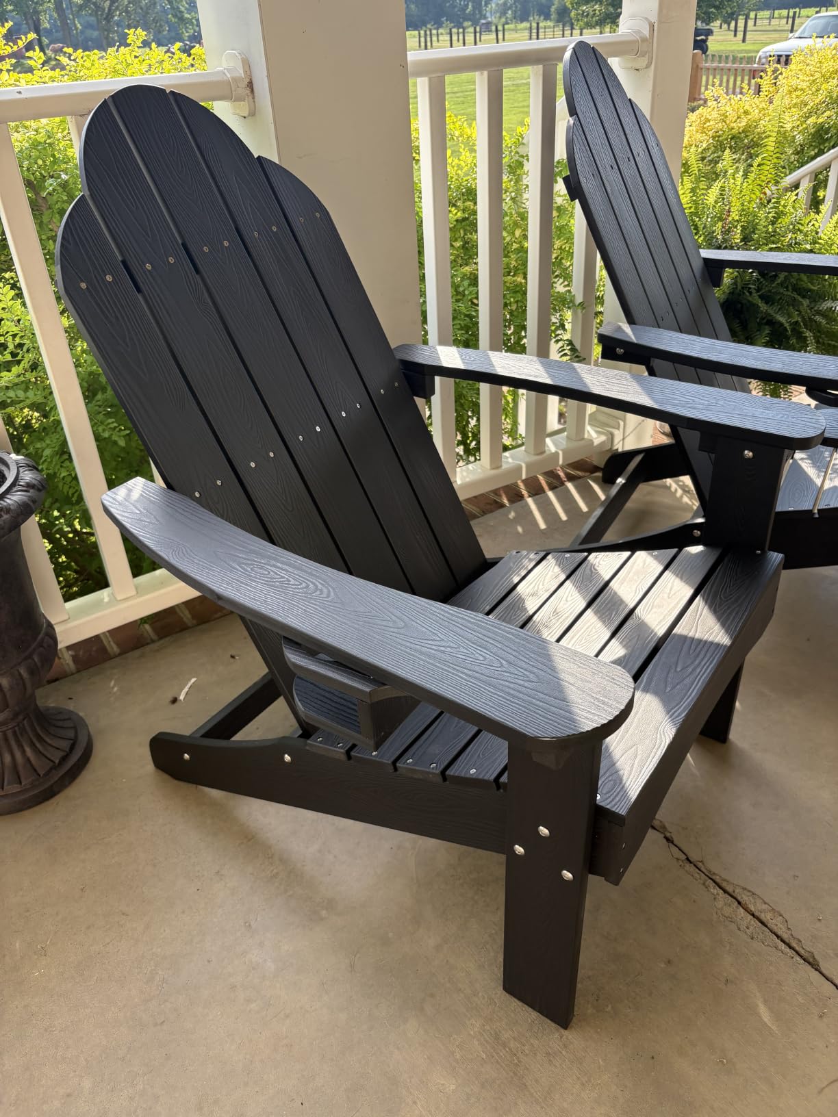 LUE BONA HDPS Outdoor Adirondack Chair, Cup Holder, Set of 2, Navy Blue | HDPS poly lumber, all-weather resistant, Low maintenance, built-in cup holder, 350 lbs capacity, for patio deck poolside customer photo 1