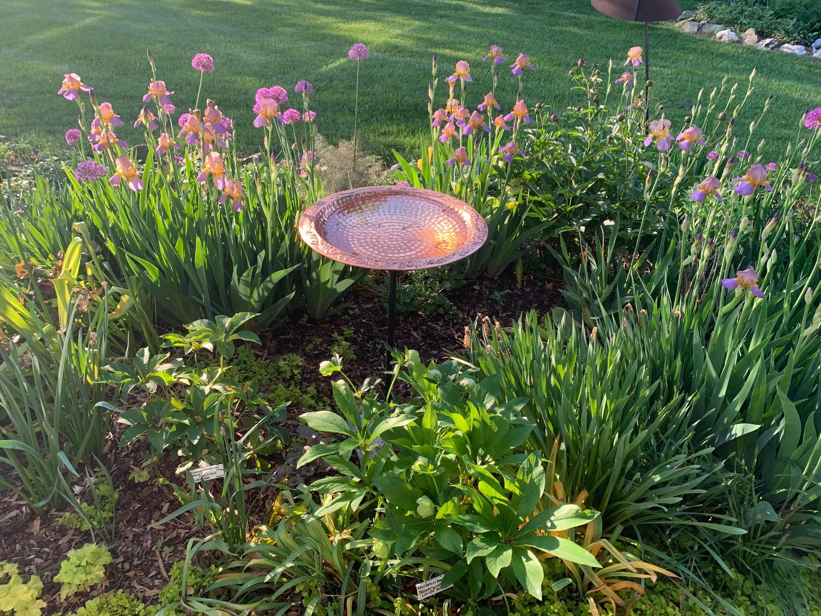 Good Directions BBG18 Copper Bird Bath, Includes Garden Pole, 18