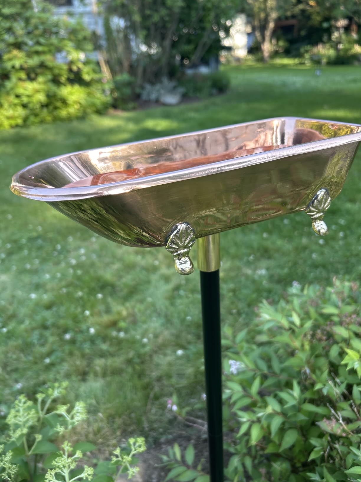 Pure Copper Bird Bath, Featuring Clawfoot Bathtub Design - Polished Copper by Good Directions customer photo 2