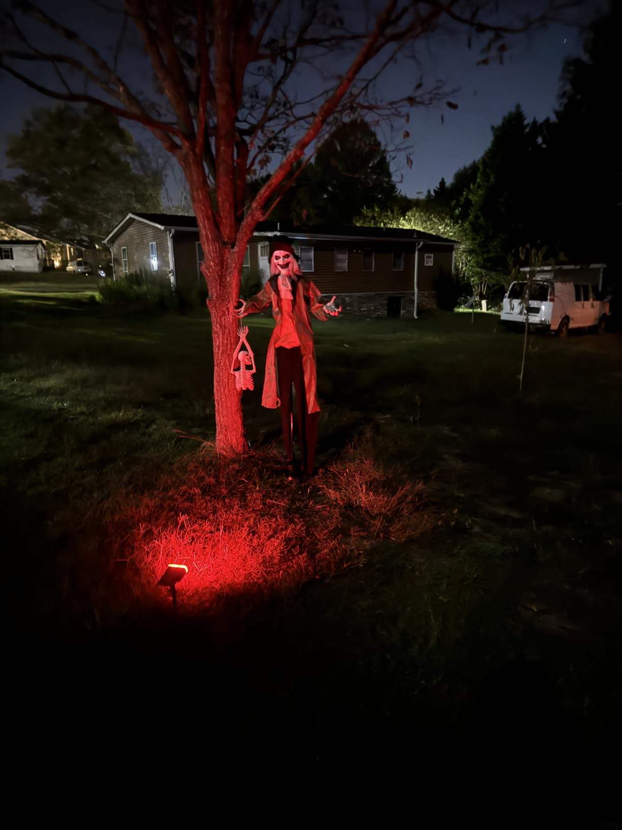 Haunted Hill Farm 5.25-ft. Standing Gravekeeper Animatronic, Red LED Eyes, Sound Effects, Battery Operated customer photo 1
