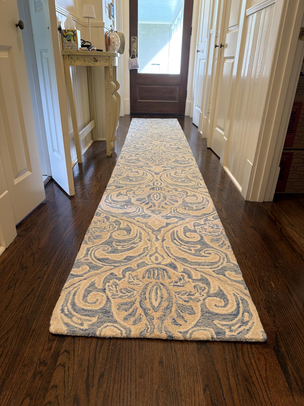 SAFAVIEH Micro-Loop Collection 6' x 9' Blue/Beige MLP535M Handmade Premium Wool Living Room Dining Bedroom Area Rug customer photo 1